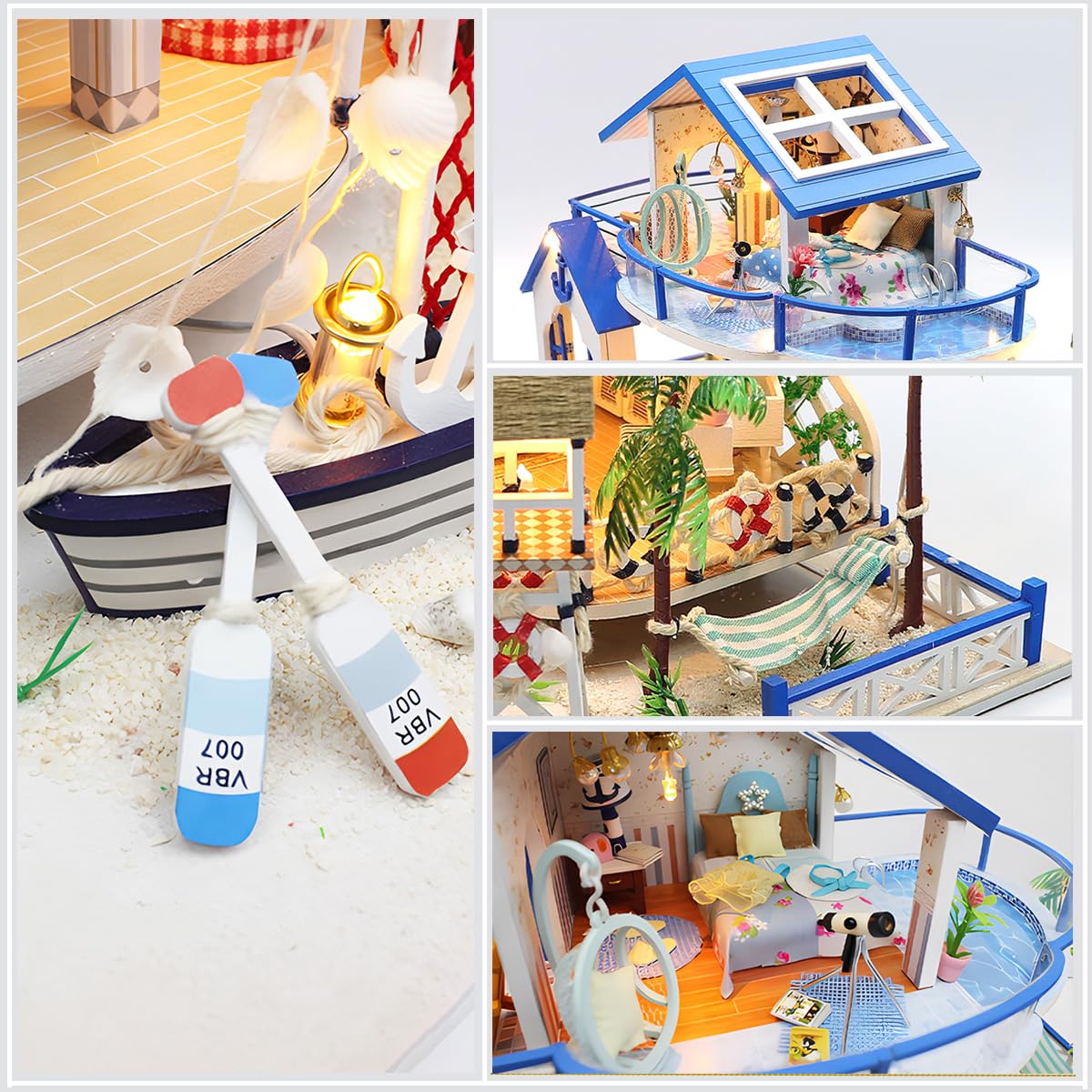 RHZN Miniature House Kit - DIY Mini Building Kit for Adult Teen, Beach House