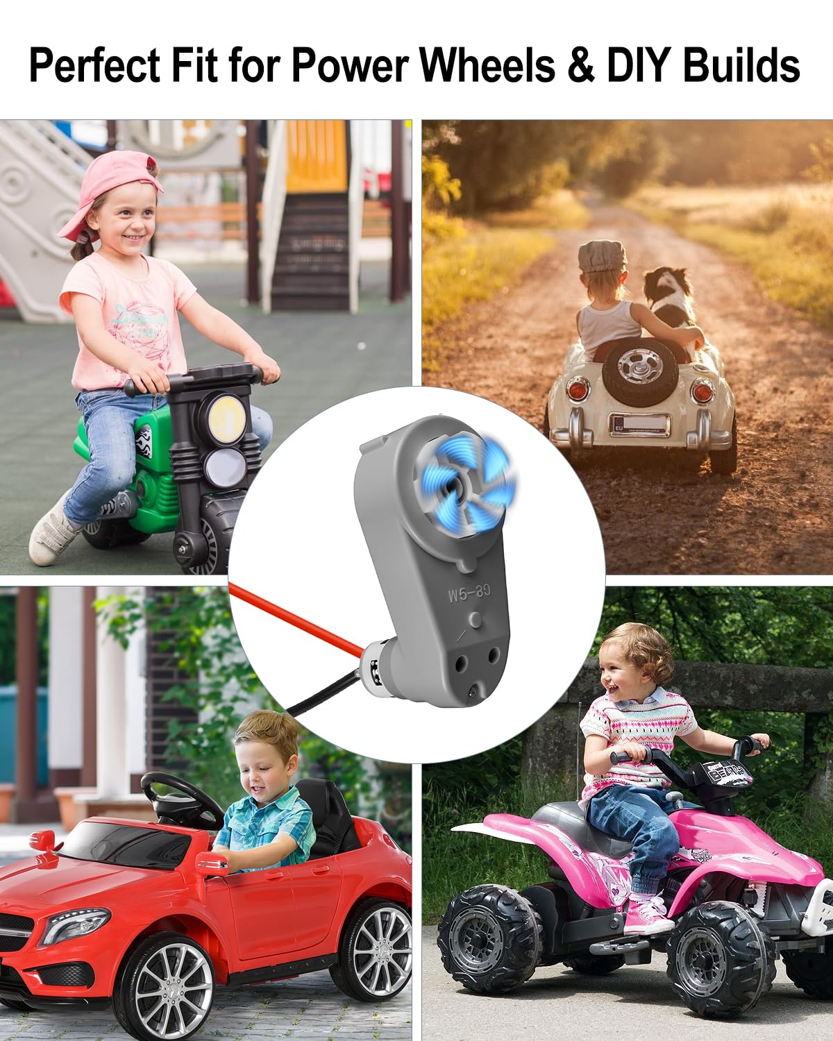2Pcs 24 Volt RS775 High-Speed Motor Gearbox for Kids Ride-On Car, 280W Powerful Drive Engine, 360RPM Output, Durable DIY Upgrade Replacement for 18V/24V Power Wheel Toy Cars