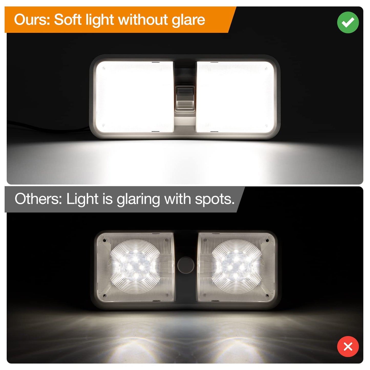 Aaleds RV Lights Interior, 12 Volt Led Lights 1000LM, Camper Lights 8W, RV Led Lights Interior Fixtures 12V, RV Ceiling Dome Light with Switch for RV/Camper/Trailer/Boat/Car (Natural White, 8Pack).
