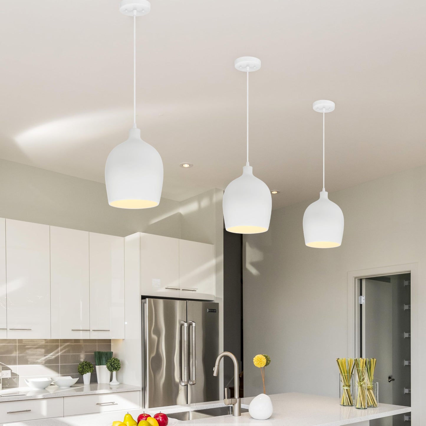 Robert Stevenson Lighting Ceramic Bell-Shaped Pendant Light, Large