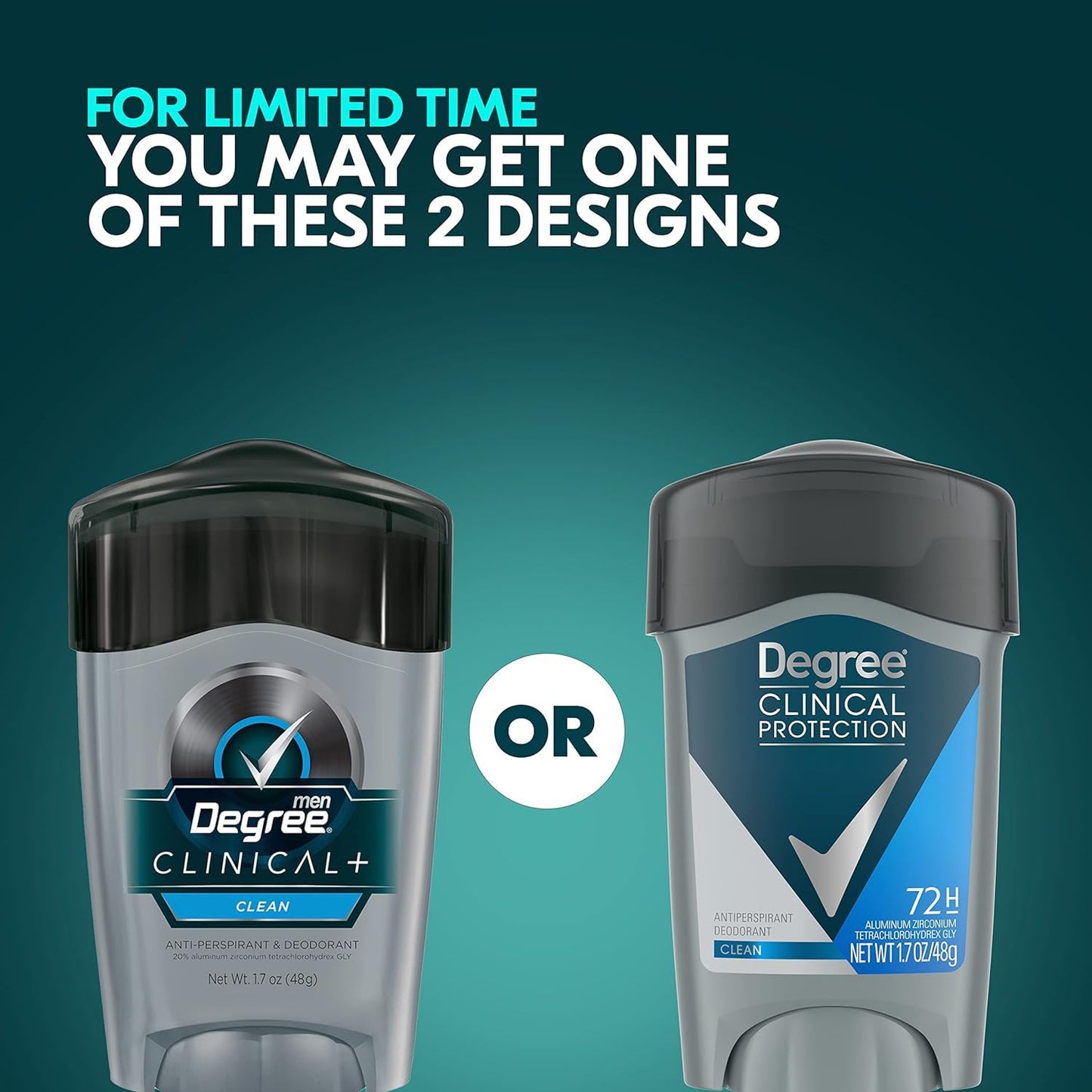 Degree Men Clean Clinical Antiperspirant Deodorant 1.7 oz (Pack of 6)