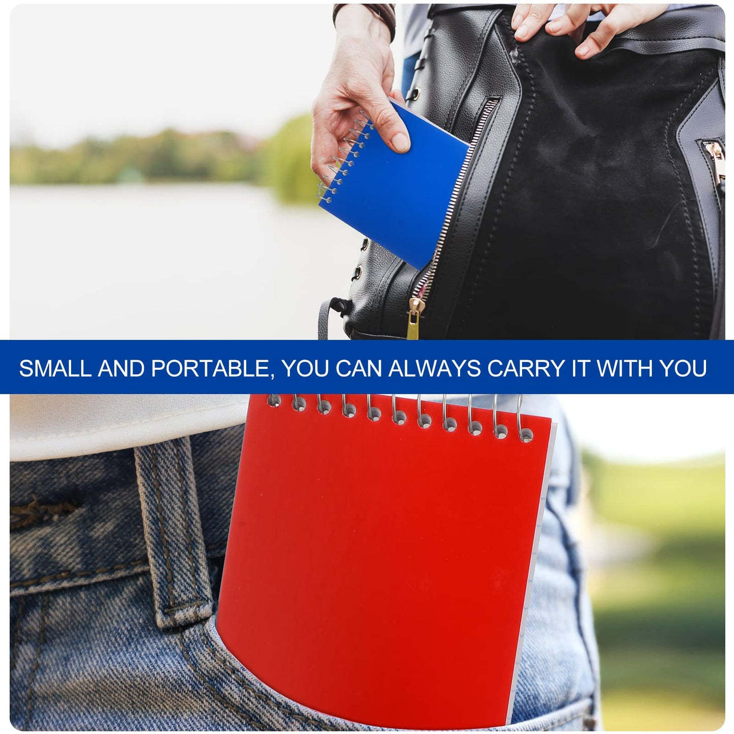 Leelosp Small Spiral Notebooks 3'' x 5'' Mini Memo Notepads Pocket Size Steno Pads with Lined & Wire Bound for End of Year School Gifts Office Nurse Essentials, 75 Sheets/Pad(50 Pcs,Neon)