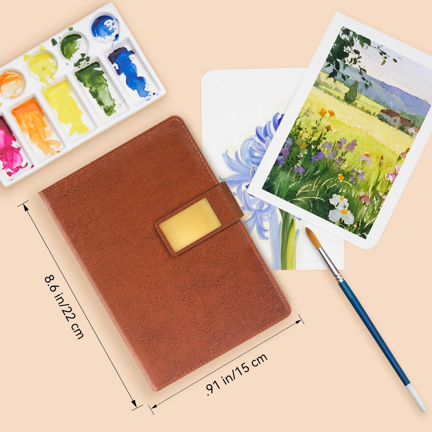 Watercolor Sketchbook,8.2 x 5.5 inch,20 Sheets Cold Press 100% Cotton 300 GSM 140lb,A5 Watercolor Paper for Art Painting, Drawing, Mixed Media