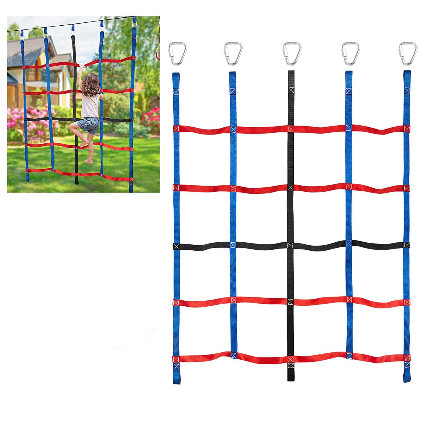 MONT PLEASANT Climbing Net for Kids Outdoor, Climbing Cargo Net, Playground Accessories, Kids Climbing Net Swingset Accessories for Jungle Gyms Playground Obstacle Course Training for Outdoor