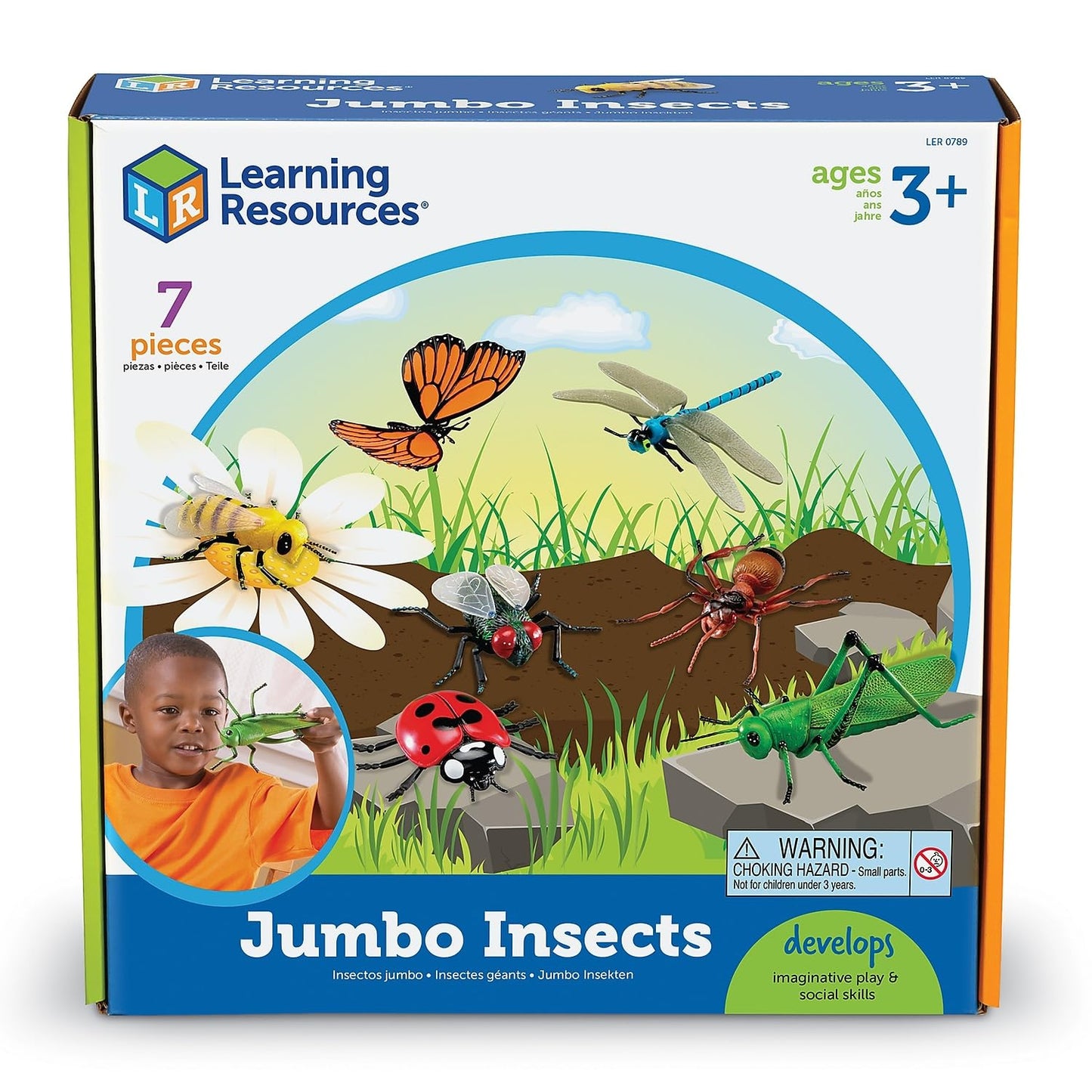 Learning Resources Jumbo Insects - 7 Pieces, Ages 3+ Toddler Learning Toys, Animal Toys for Kids, Preschool Science Learning Toys