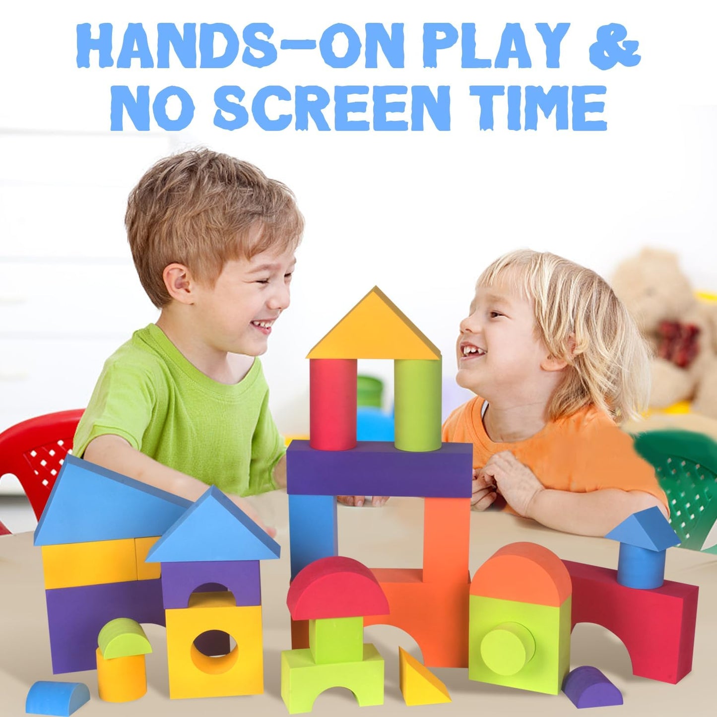 Large Building Foam Blocks for Toddlers – Giant Jumbo Big Building Blocks, Toddler Toys for 3+ Year Old Boy and Girl Gifts (36 Pieces)
