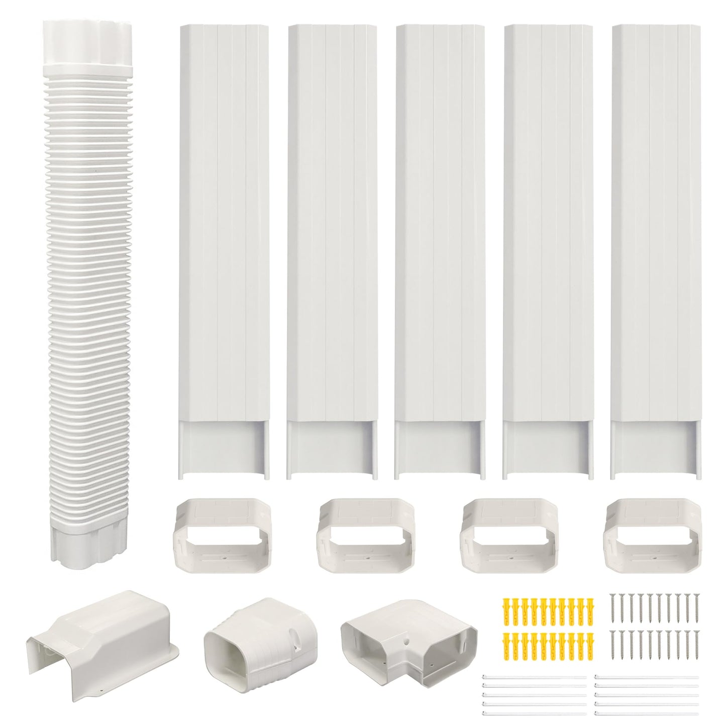 FRIOCASA 4" 10Ft Mini Split Line Set Cover,PVC line Set Cover kit for mini Split with Flexible Duct,Decorative Air Conditioner, HAVC and Heat Pumps