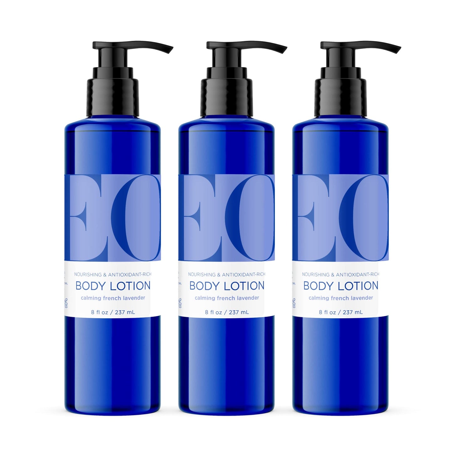 EO Body Lotion, 8 Ounce (Pack of 3), French Lavender, Organic Plant-Based, Botanical Extracts, Vitamin E with Pure Essential Oils