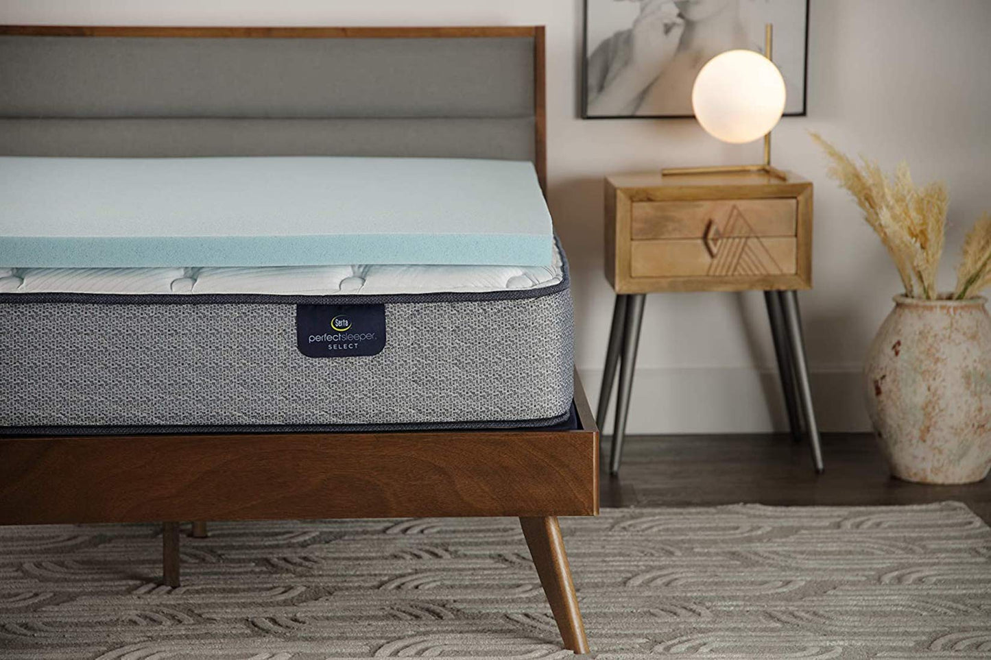 Serta ThermaGel Cooling, Pressure-Relieving Memory Foam Mattress Topper, 2 Inch, Twin, Made in The USA