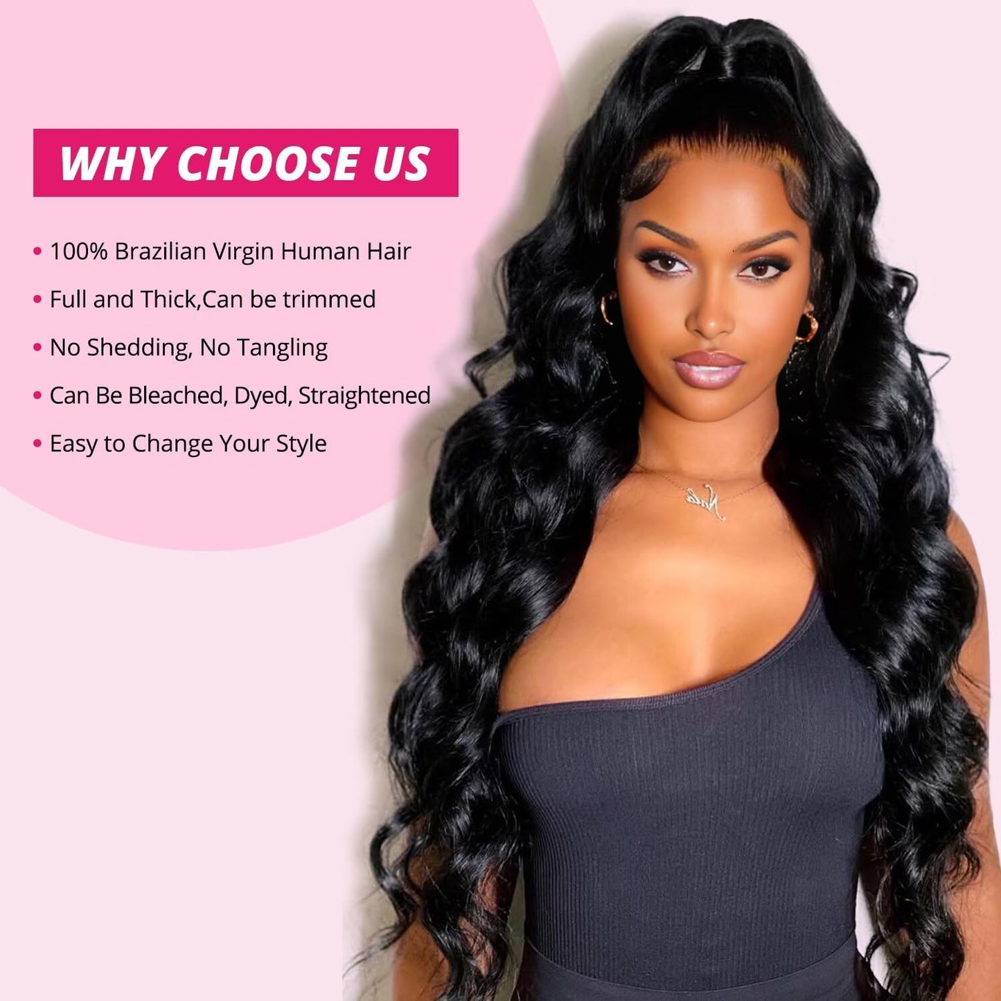 12A Human Hair Bundles 24 Inch Body Wave Bundles Human Hair 100% Unprocessed Brazilian Virgin Weave Bundles 1 Bundle Real Natural Black Wavy Human Hair Extensions 1B Bundles for Women