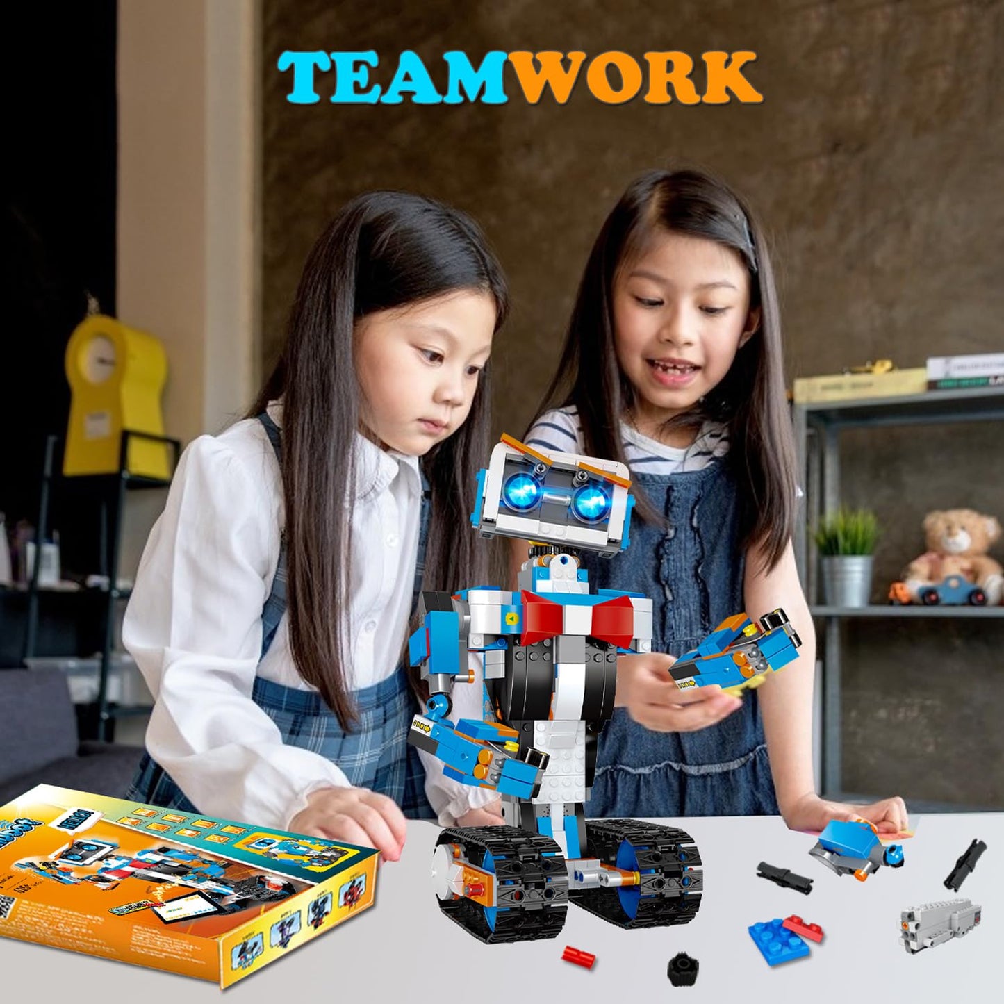 OKK Robot Building Toys for Boys, STEM Projects for Kids Ages 8-12, Remote & APP Controlled Engineering Learning Educational Coding DIY Building Kit Rechargeable Robot Toy Gifts for Girls (635 Pieces)