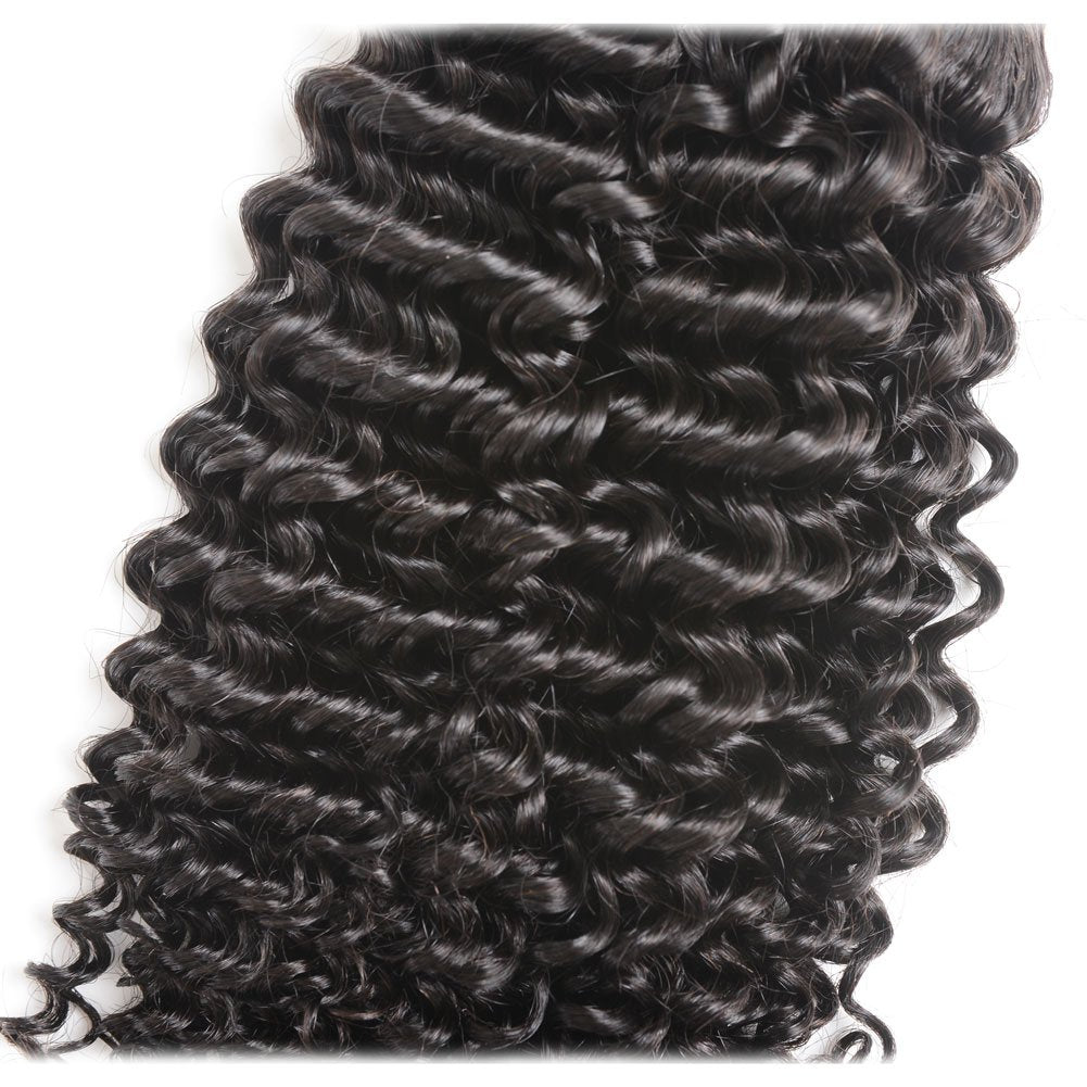 Brazilian Curly Bundles Human Hair Brazilian Kinky Curly Weave 4 Bundles Human Hair 100% Unprocessed Brazilian Virgin Human hair Natural Color (Curly Bundles, 4x10 Inch)