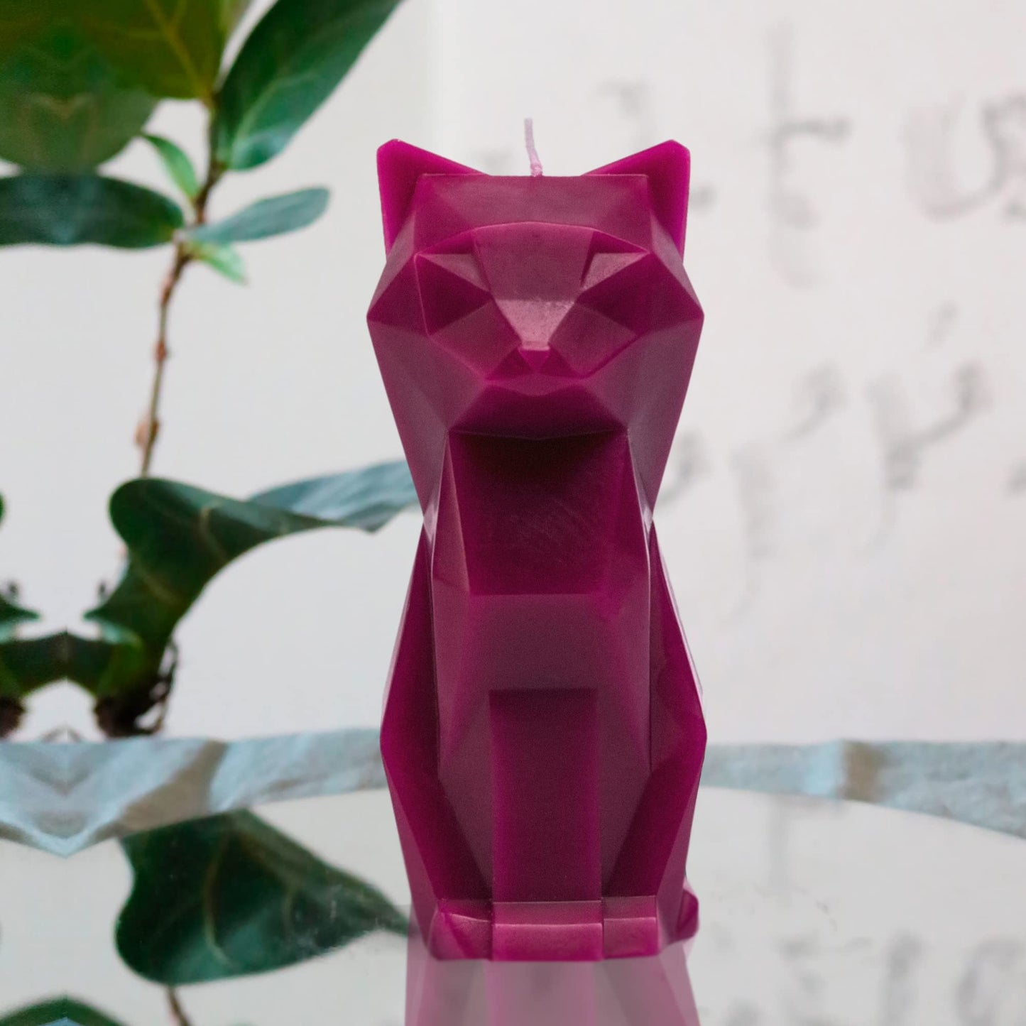 PyroPet Kisa Cat Candle (Burgundy) - The Original Cat Candle with Metallic Skeleton | Halloween Decor | Unique Gift for Cat Lovers | 20-Hr Burn Time | Dimensions: 6.7x2.9x4.5 in