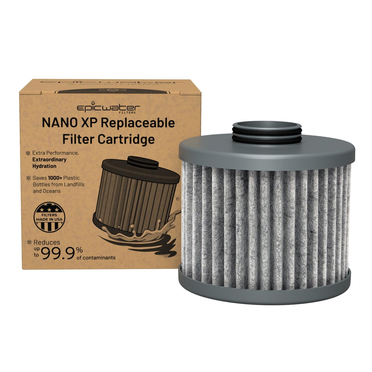 Epic Nano XP Water Filter – Made in USA – Removes 70+ Contaminants Including PFAS, Lead, Bacteria, Viruses and Microplastics – 100 Gallon Capacity – Replaceable Inner Cartridge – Recyclable