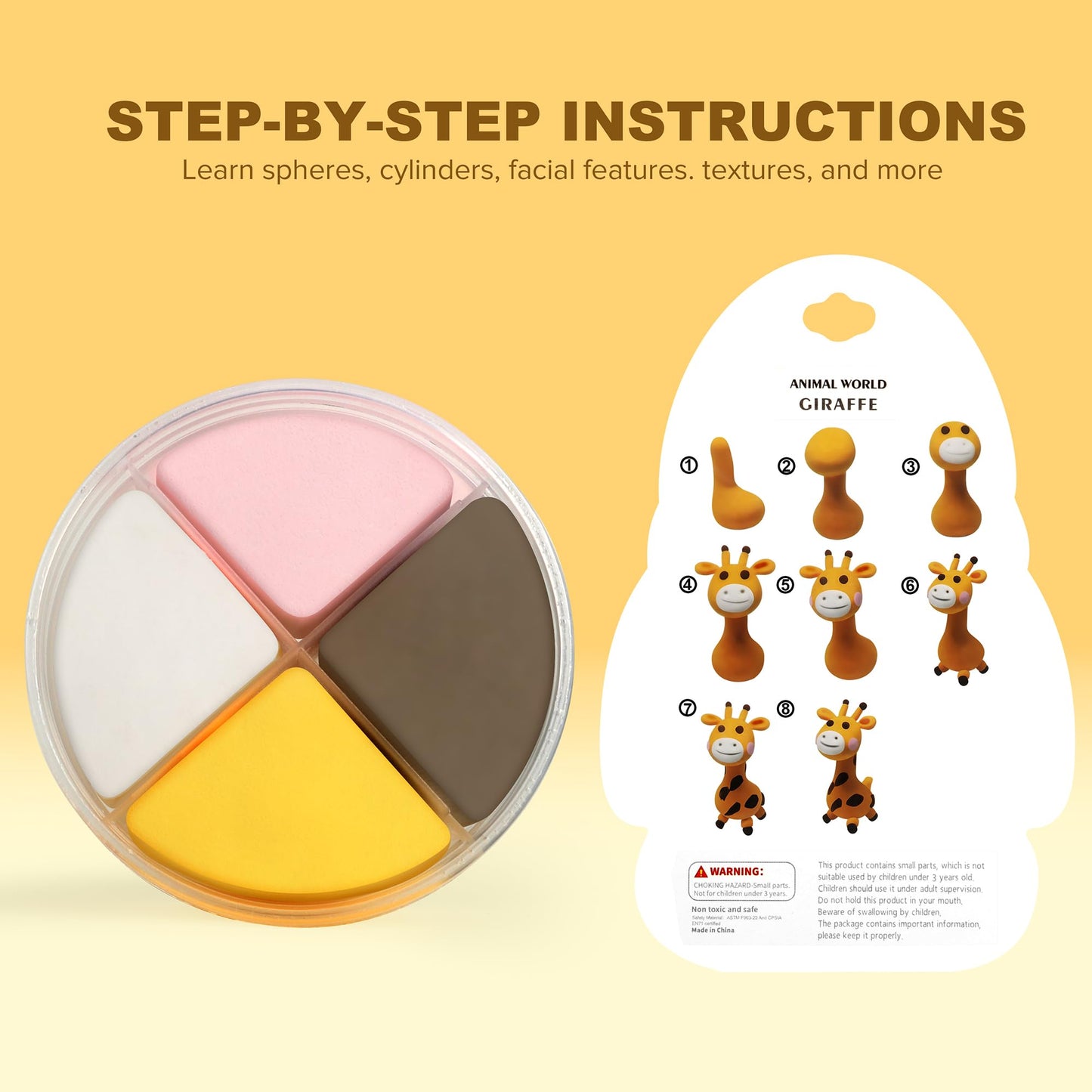 Air Dry Clay Kit - Animal Theme, Modeling Clay for Kids, DIY Model Magic clay with Sculpting Tools and Tutorials, 12 Boxes Molding Clay, Ultra Light, Soft & Non-Sticky, Arts and Crafts Gift for Kids.
