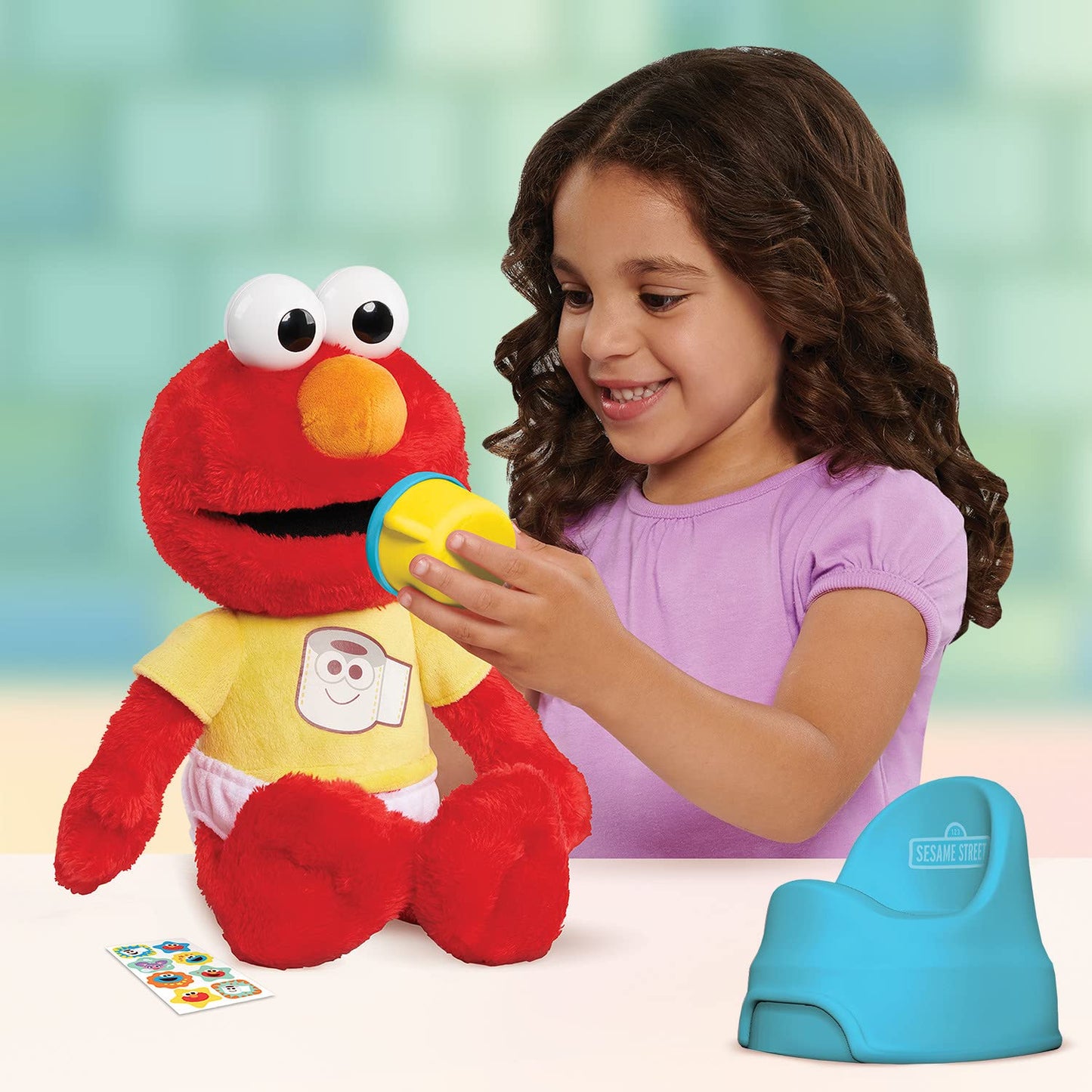Sesame Street Potty Time Elmo 12-Inch Sustainable Plush Stuffed Animal, Sounds and Phrases, Potty Training Tool, Officially Licensed Kids Toys for Ages 18 Month, Gifts and Presents