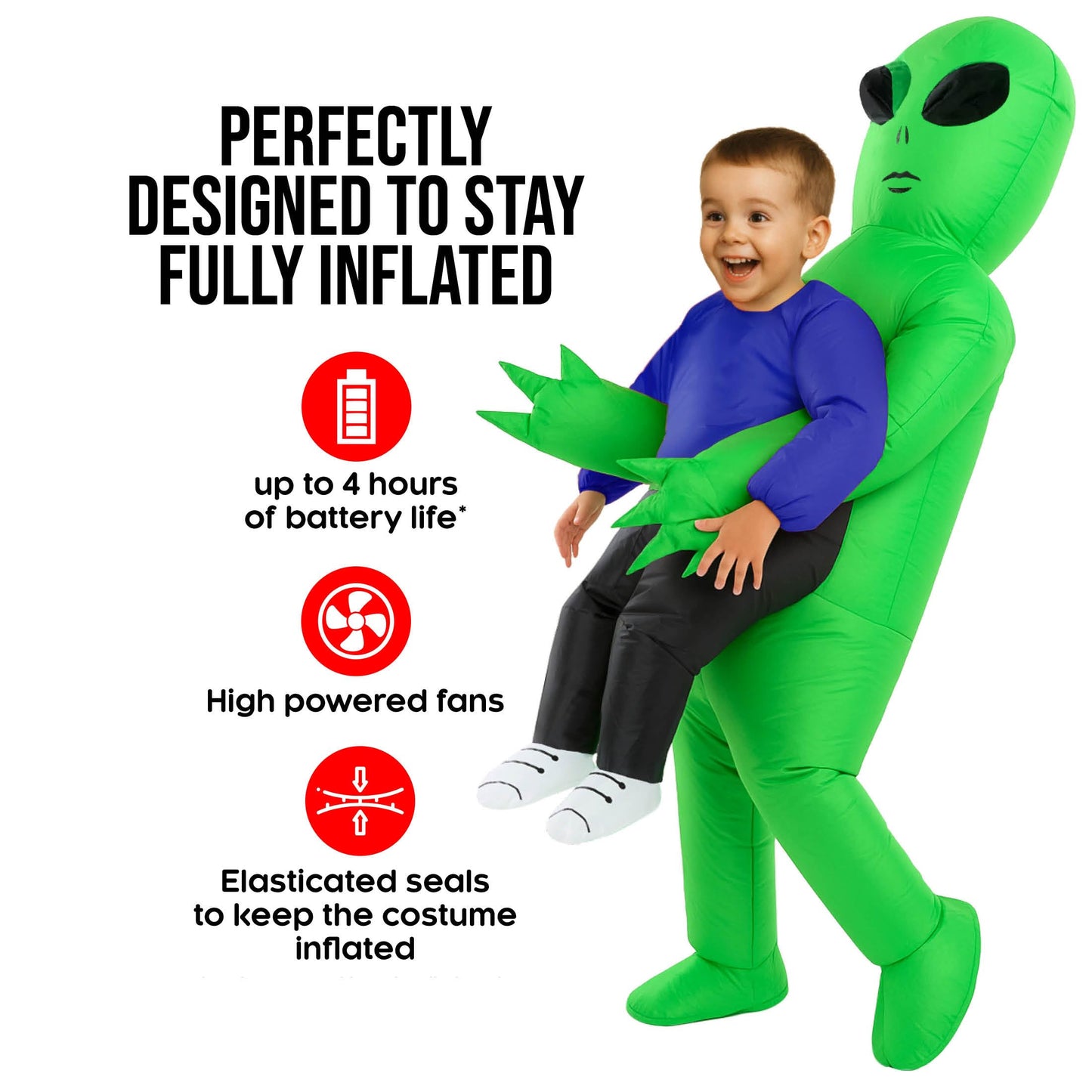 Morph Alien Costume Kids (4-6yrs), Alien Inflatable Costumes for Boys, Boys Halloween Costume, Halloween Costumes for Kids