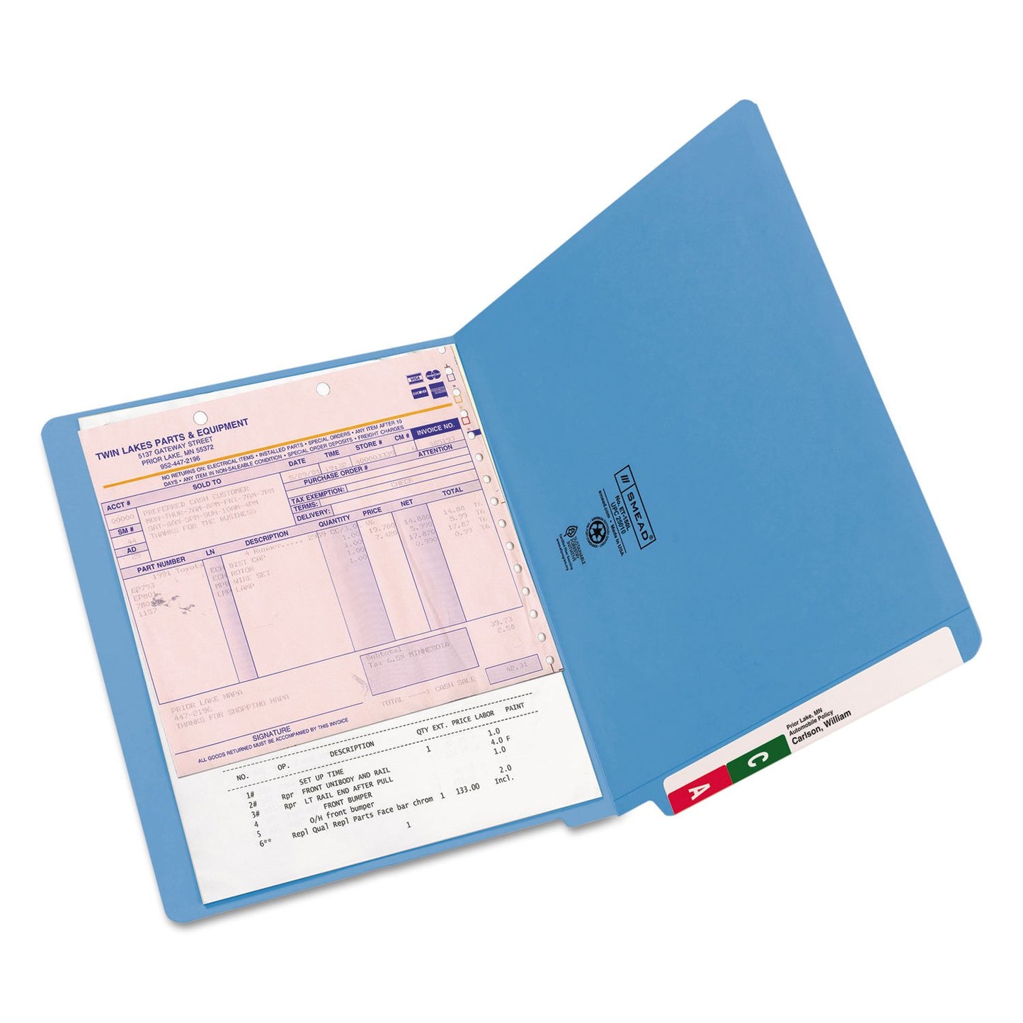 Smead End Tab File Folder, Shelf-Master Reinforced Straight-Cut Tab, Letter Size, Blue, 100 per Box (25010)