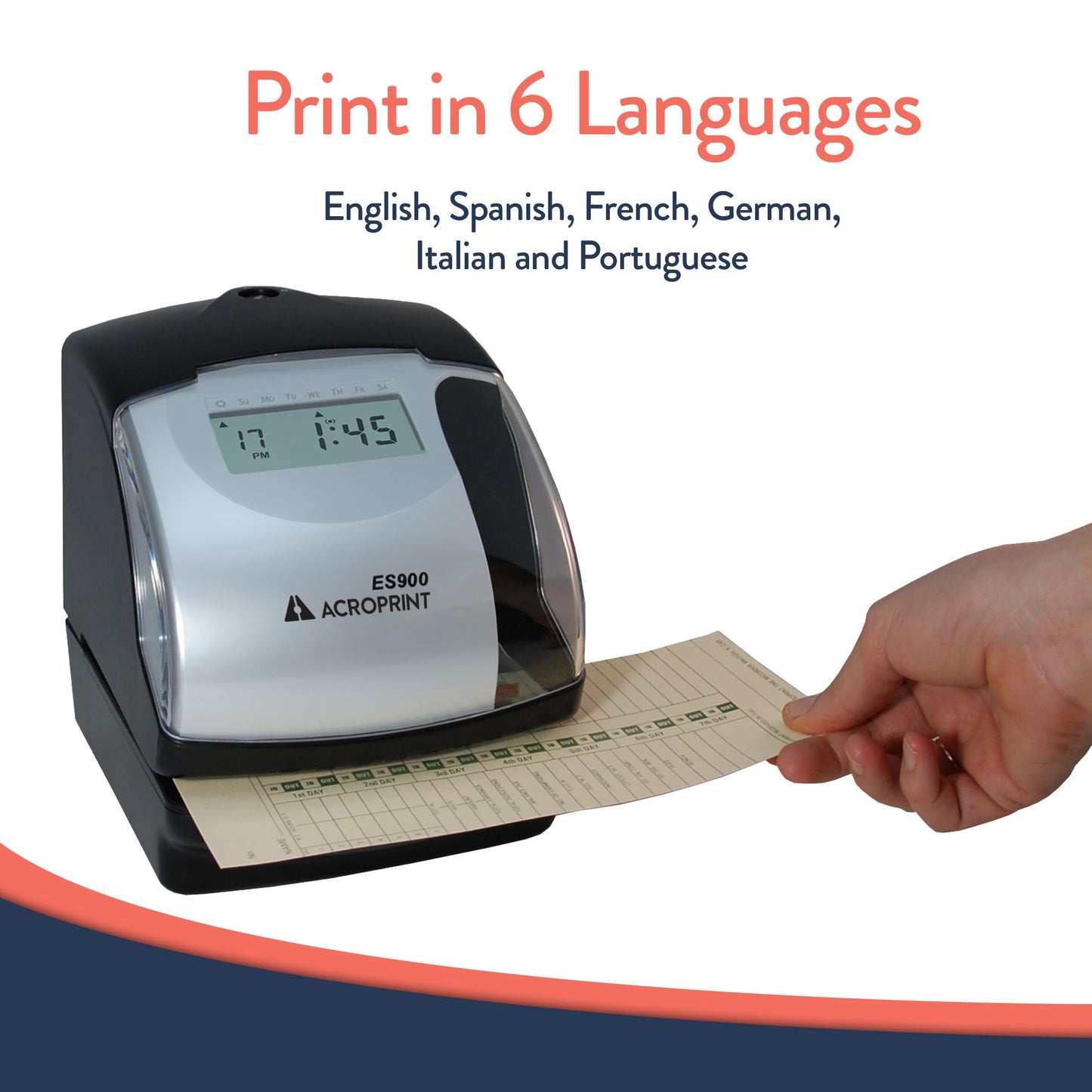 Acroprint ES900 Electronic Payroll Recorder/Time Stamp/Numbering Machine