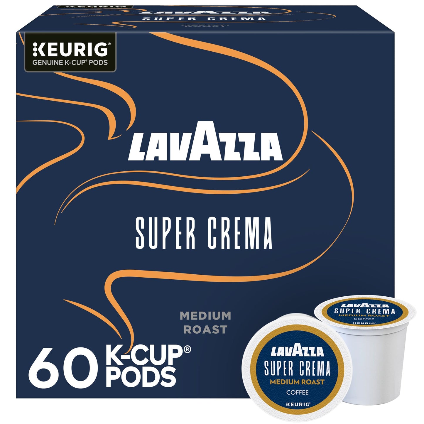 Lavazza Super Crema, Single Serve Keurig K-Cup Pods, Medium Espresso Roast Coffee, 60 Count (6 Packs of 10)