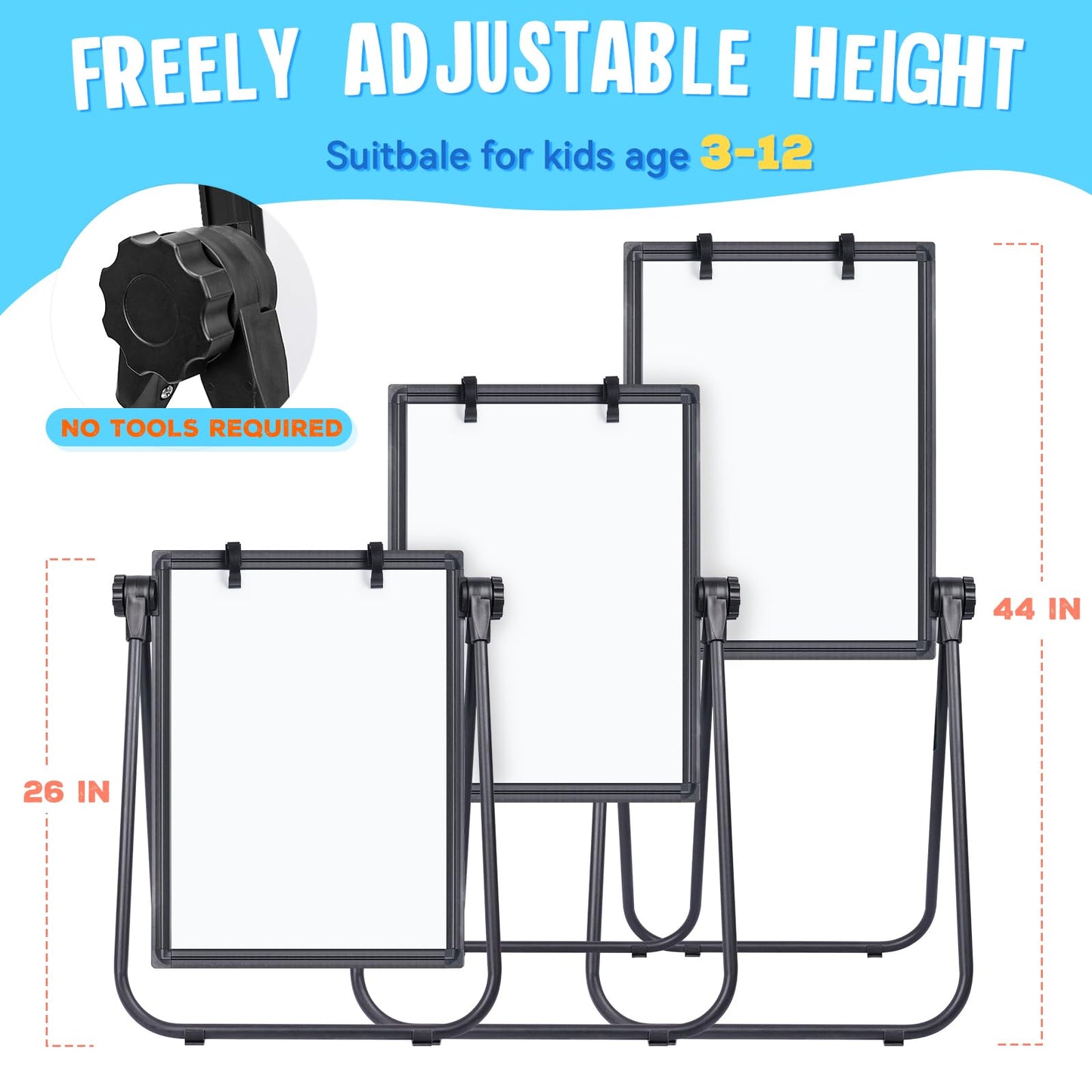 Magnetic Dry Erase Board with Flip Chart for Whiteboard (Black)
