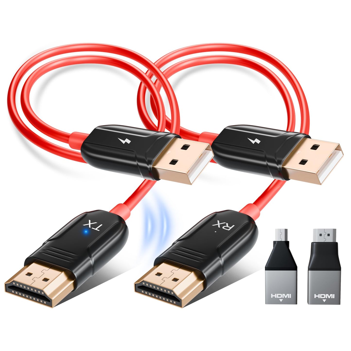 LXJADAP Wireless HDMI Transmitter and Receiver, 4K Decode 1080P@60Hz Ultra HD Video Output Wireless HDMI, 2.4G/5.8G Plug&Play for Streaming Video and Audio to Monitor from PC/Projector/Laptop/TV Box