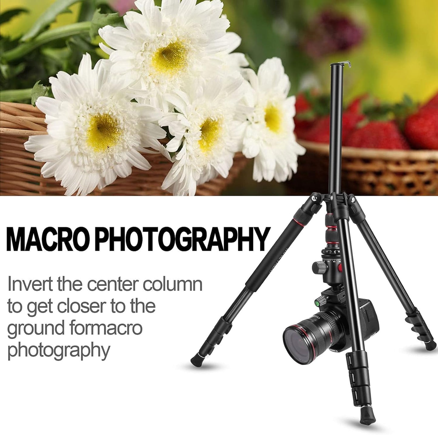 MACTREM 84" Camera Tripod, DSLR Tripod Heavy Duty for Travel, 360 ° Ball Head Professional Aluminum Tripod & Monopod with Carry Bag Compatible with Canon Nikon Binoculars Laser Telescope, 33lb Load
