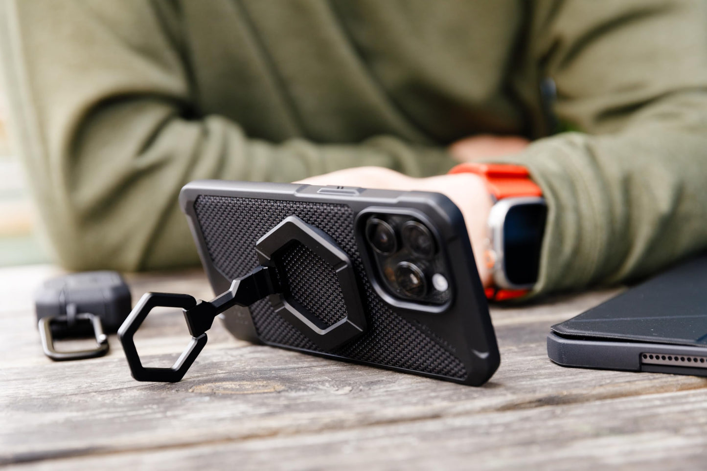 URBAN ARMOR GEAR UAG Magnetic Phone Ring Stand Compatible with MagSafe Magnet, Removable Metal Finger Ring Grip & 360 Rotation Adjustable Kickstand for iPhone 16/15/14/13, Galaxy S24/S23, Black/Black