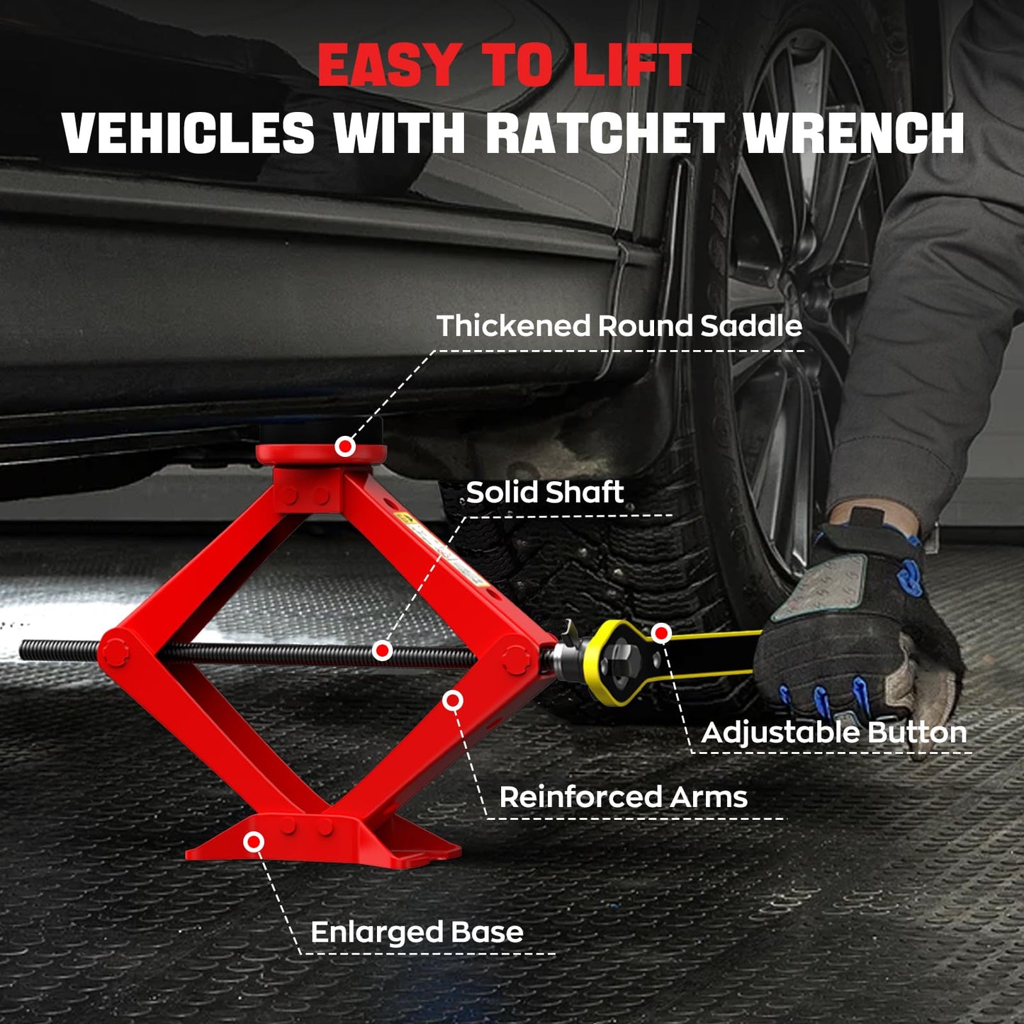 Scissor Jack for Car 2.5 Ton(5512 lbs) Car Jack Kit, Tire Changing kit with Lug Wrench Portable Auto Jack Tool Tire Jack for Car SUV MPV