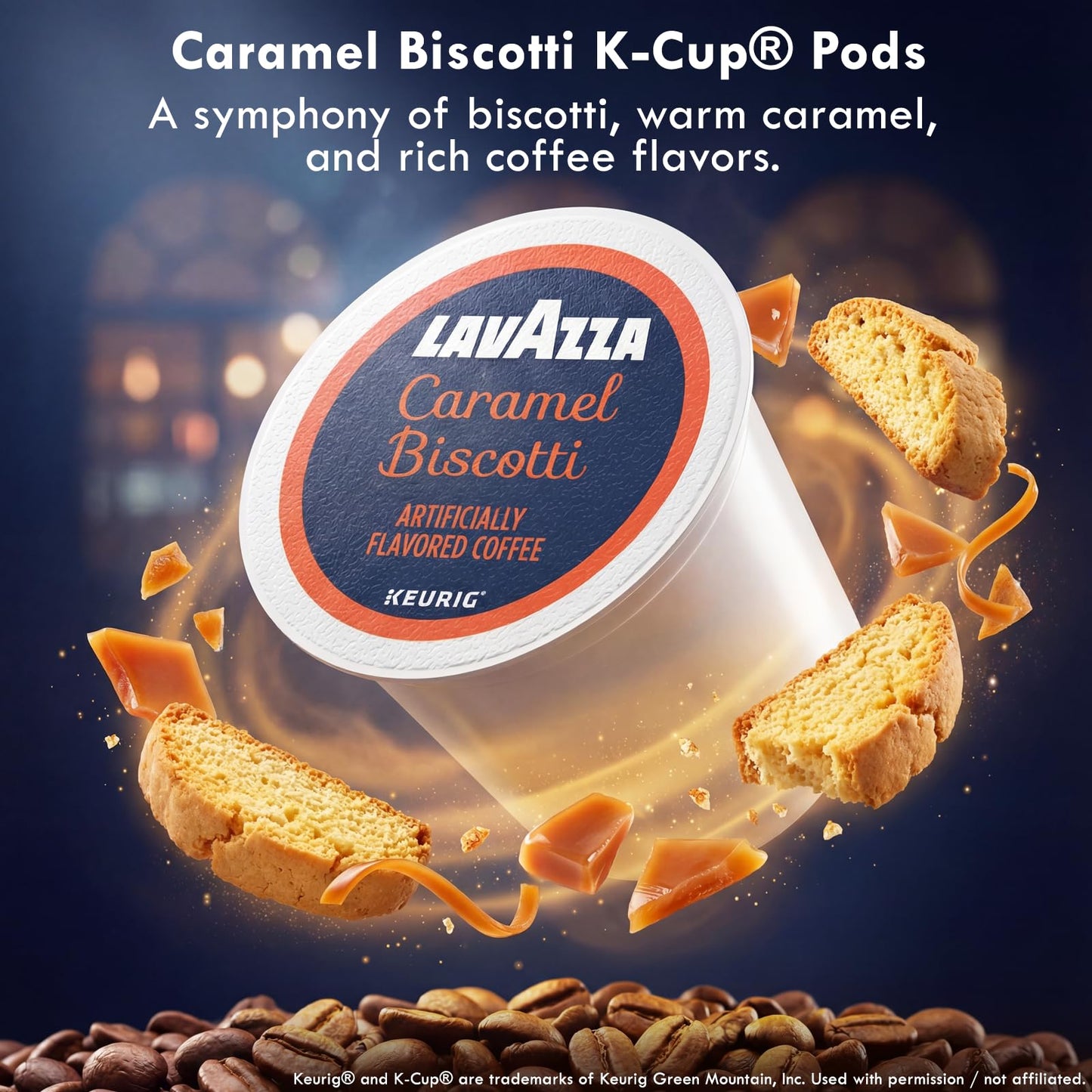 Lavazza K-Cup Coffee Pods Variety Bundle for Keurig Brewers, Light-Medium Roast, Single-Serve K-Cup Coffee Pods, 20 Count Assorted Flavors (10 Tiramisu and 10 Caramel Biscotti)