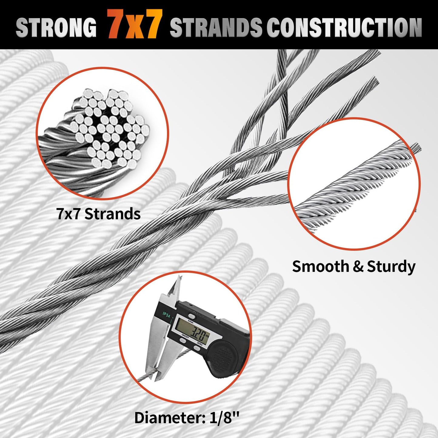CELYND Stainless Steel Cable for Railing - 200FT 1/8" T316 Wire Rope Cable for Deck Railings System Kit with Cutter