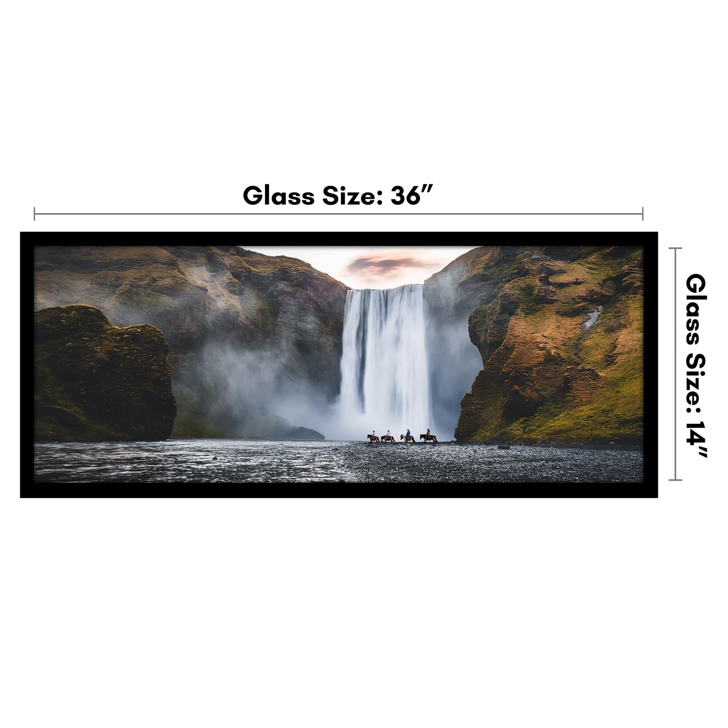 Americanflat 14x36 Poster Frame with Polished Plexiglass - Signature Collection - Gallery-Style Frames Made of Engineered Wood - Photo Frame for Wall Display - Black