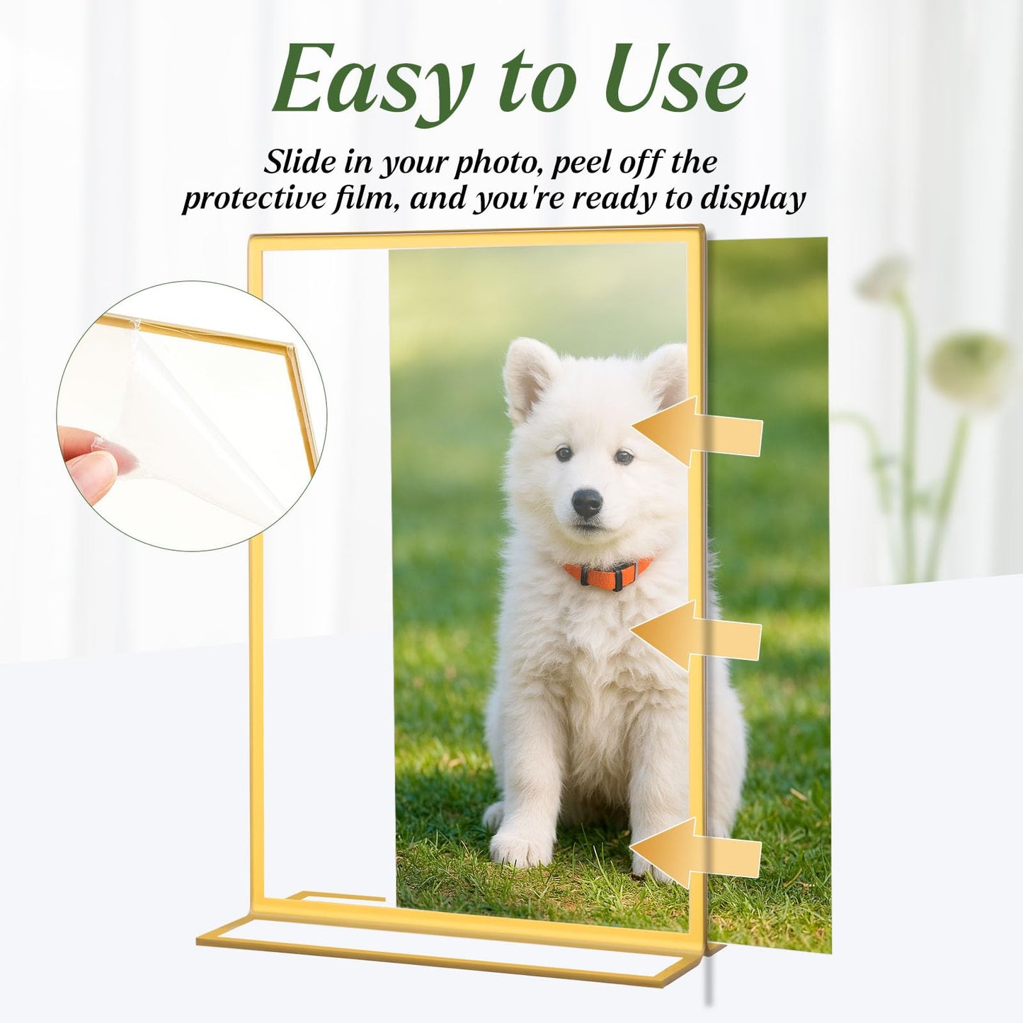 Alffun 20 Pack Gold Acrylic Sign Holders 4x6 Inch, Double Sided Vertical Stand Clear Picture Frames, Table Menu Display Holders for Wedding Table Numbers, Restaurant Signs, Party and Office Photos