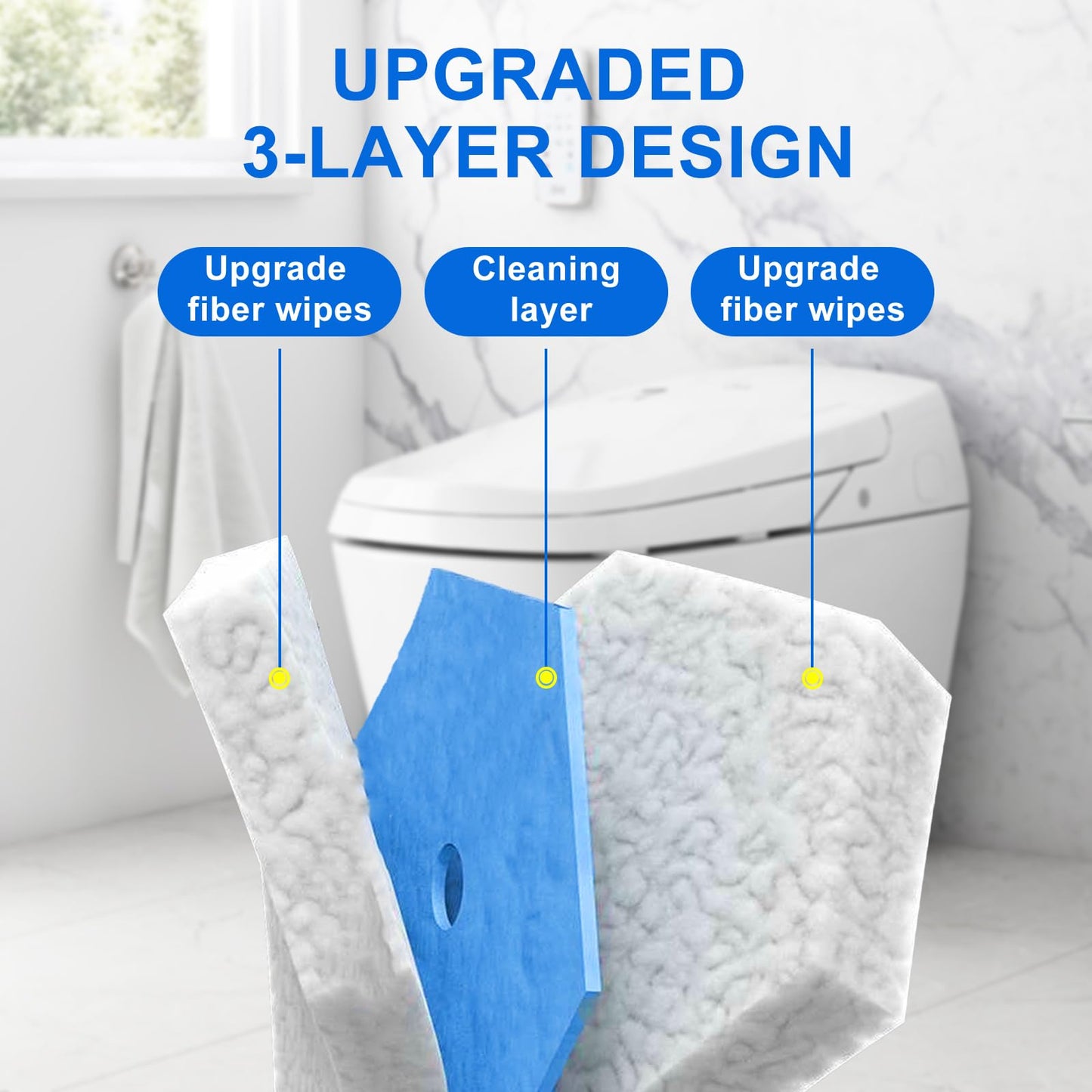 120 Count Toilet Bowl Wand Refills for Clorox, Disposable Head Compatible with Clorox Toilet Bowl Wand Cleaning System, Upgrade Fiber Bowl Cleaner Brush for Closestool Cleaning.