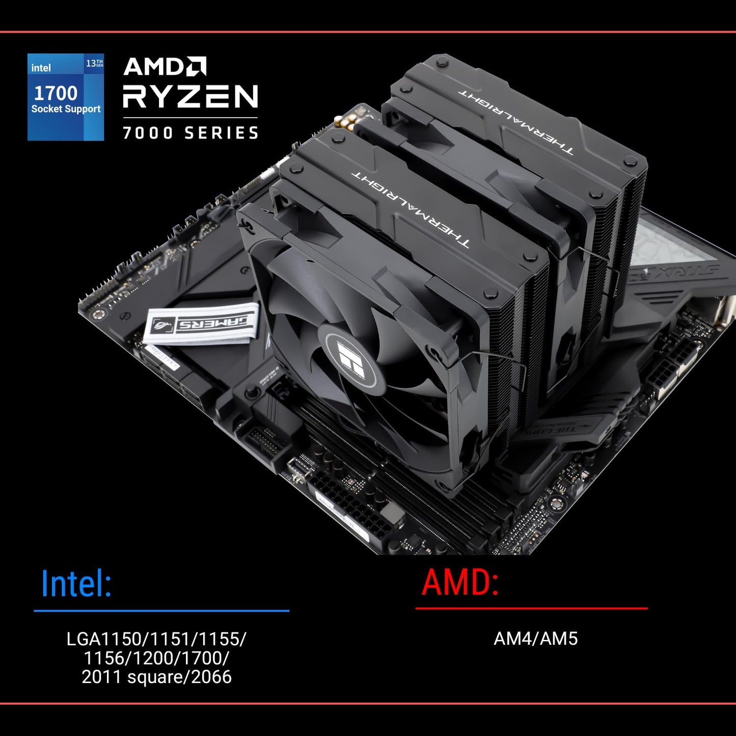 Thermalrlght Peerless Assassin 120 Black CPU Air Cooler, 6 Heat Pipes,Dual 120mm TL-C12B PWM Fan, Aluminium Heatsink Cover, AGHP 4.0 Technology, for AMD AM4 AM5/Intel LGA 1700/115X/1851/1200/2066/2011