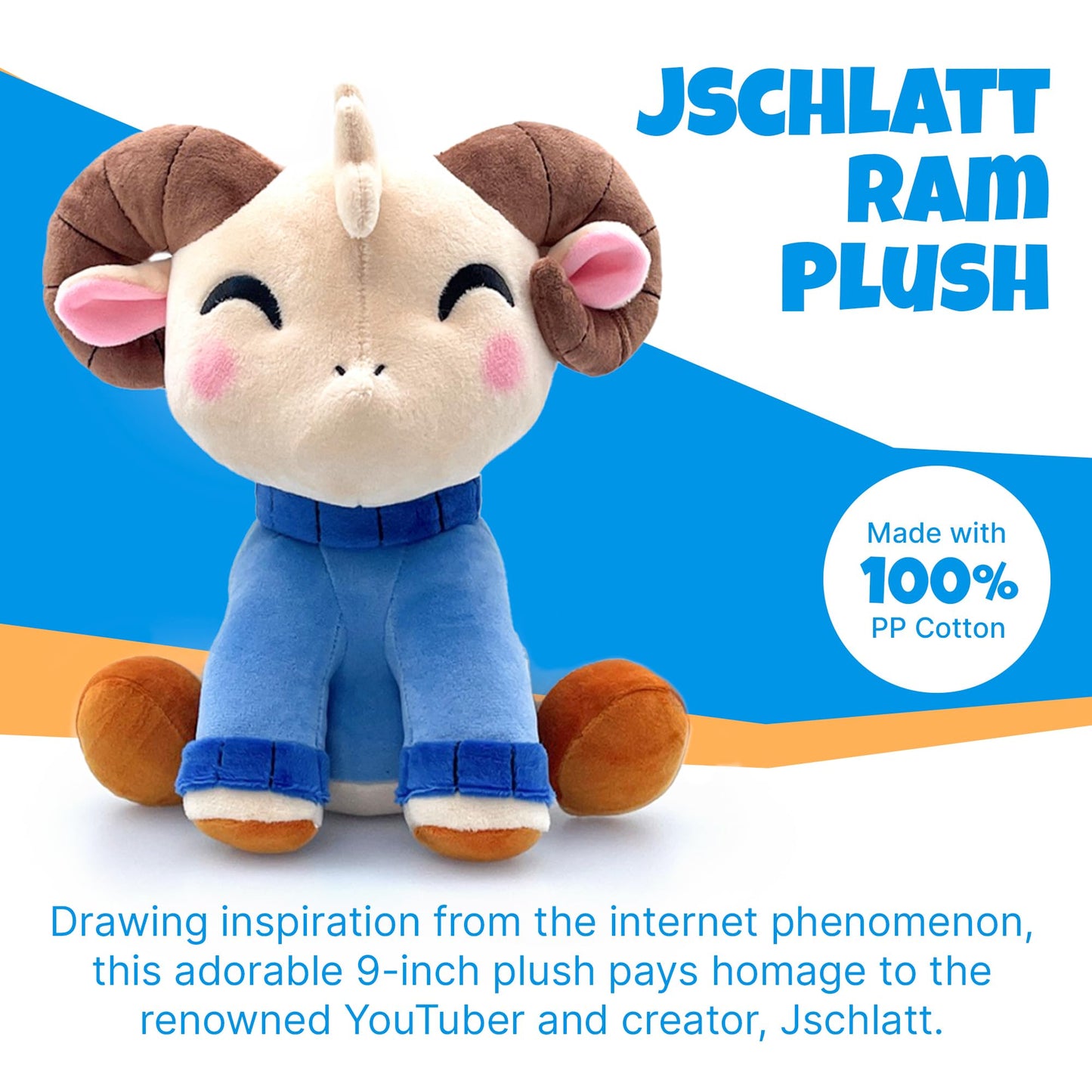 Youtooz Jschlatt Ram Plushie 9" Inch, Jschlatt Soft Rammie Plush Collectible Plush Youtubers Creator Collection