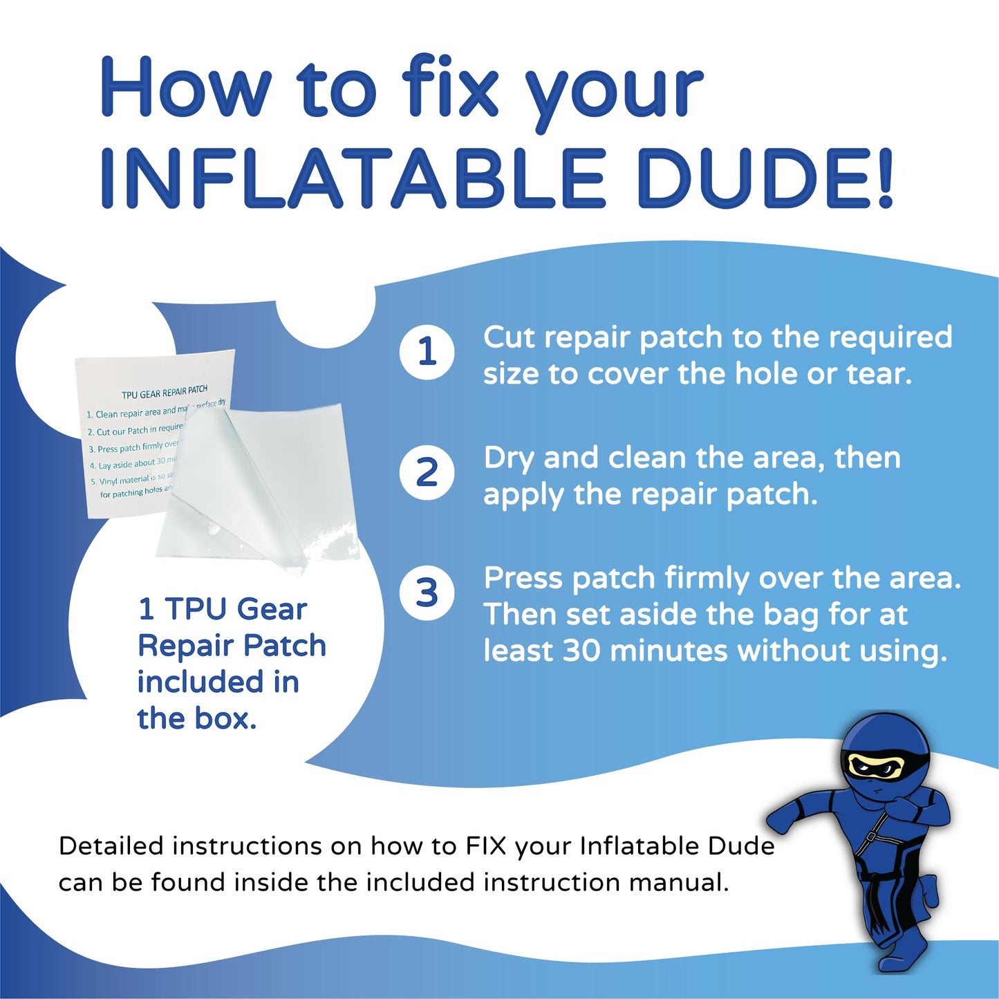 INFLATABLE DUDES Small Ninja 40 Inches -Kids Punching Bag | Already Filled with Sand| Bop Bag | Premium Inflatable Toy| Punching Bag for Kids| Bounce-Back | Indoor Outdoor -(Little Dudes- Nobi)