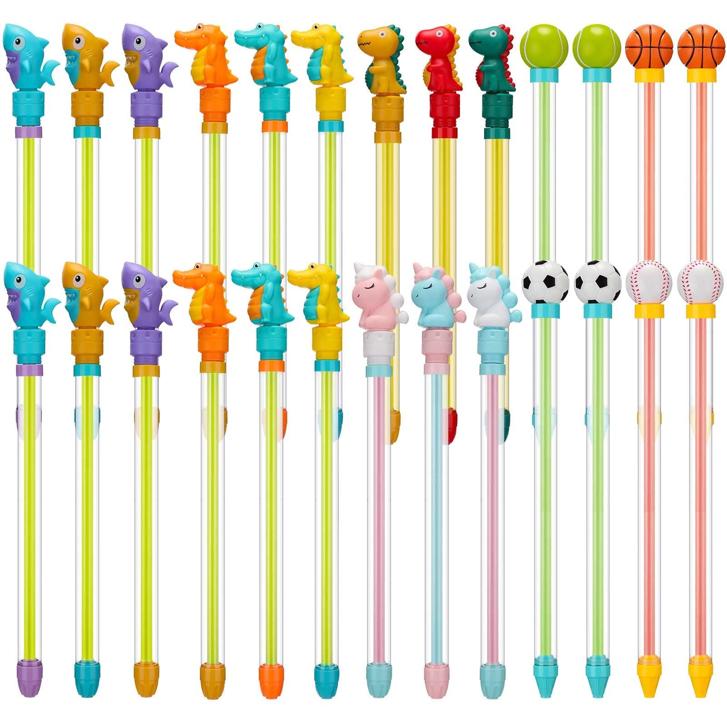 Leyndo 26 Pcs Water Guns Bulk 14.9'' Summer Water Guns Water Squirter Water Fighting Play Toys for Kids Summer Outdoor Swimming Pool Backyard Water Game (Lovely Style)