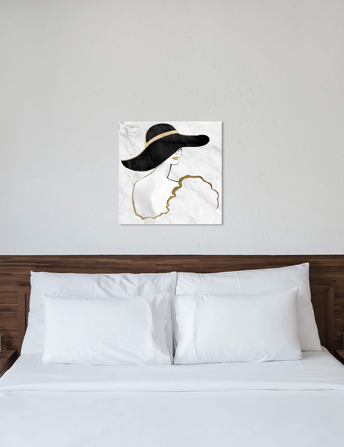 The Oliver Gal Artist Co. Fashion and Glam Wall Art Canvas Prints 'Gill Bay-Black and Gold Pouder' Home Décor, 30" x 30"