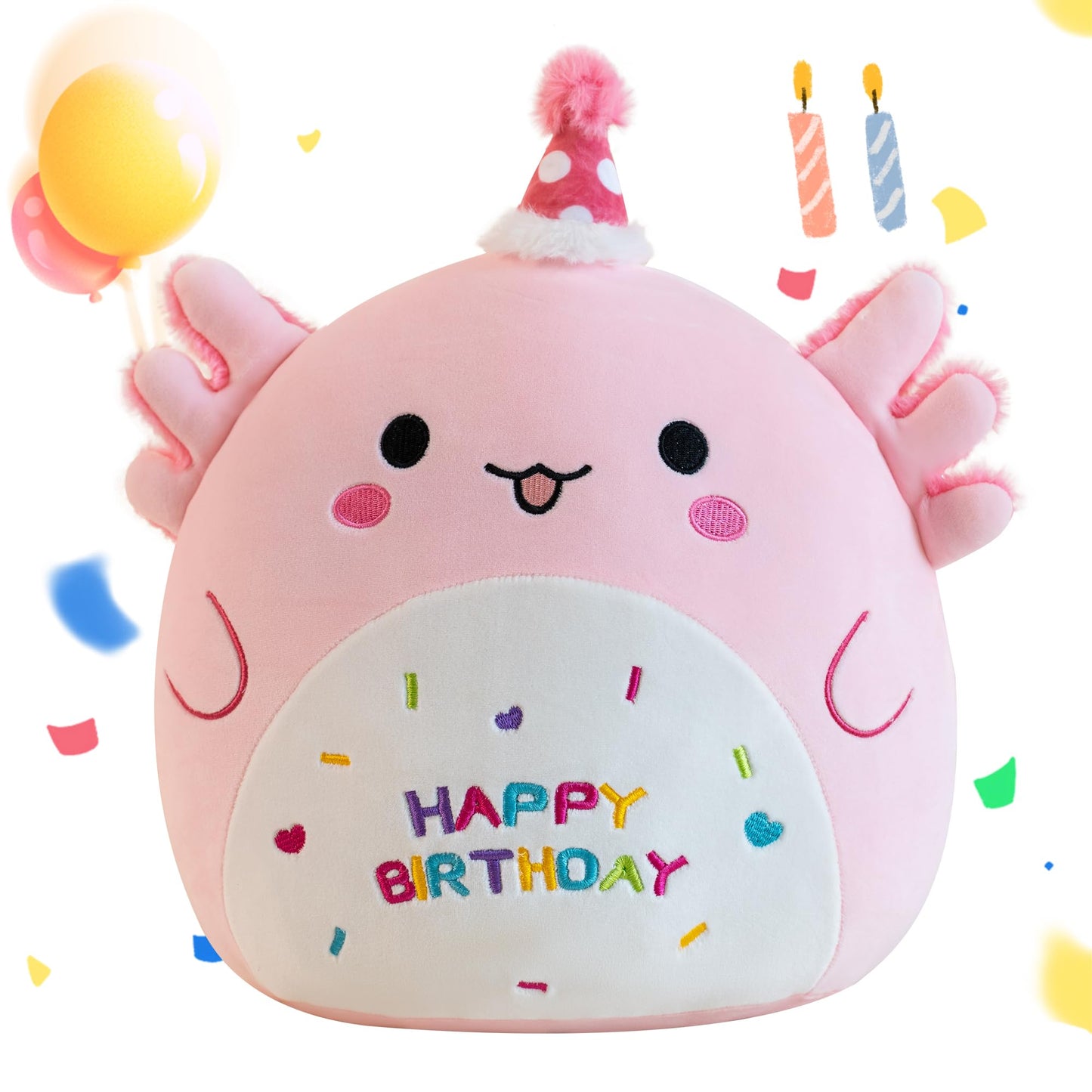 Gudisi Axolotl Plush Adorable Axolotl Stuffed Animals Soft Birthday Gift Pillow Decor for Kids Boys Girls Pink 12 inch