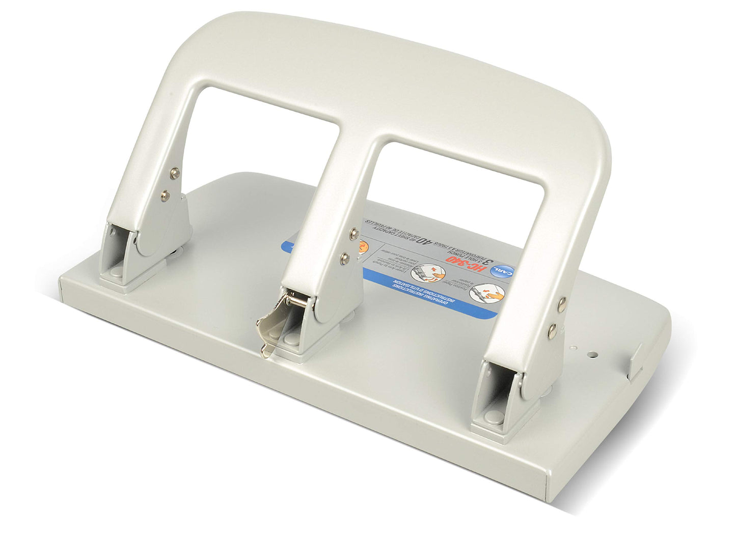 Carl, Medium-Duty 3 Hole Paper Punch, 40 Sheet Punch Capacity, Metallic, Model:HC-340