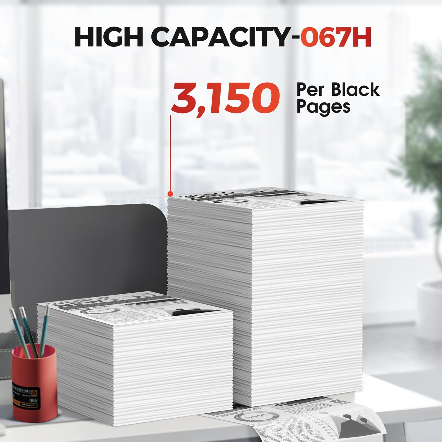 067H Toner Cartridge 2 Black - 067 Toner High Yield Replacement for Canon 067 067H Toner Cartridge Set to Work with Canon MF656CDW LBP632CDW MF654CDW MF653CDW MF651CW Printer | 067H Black Toner