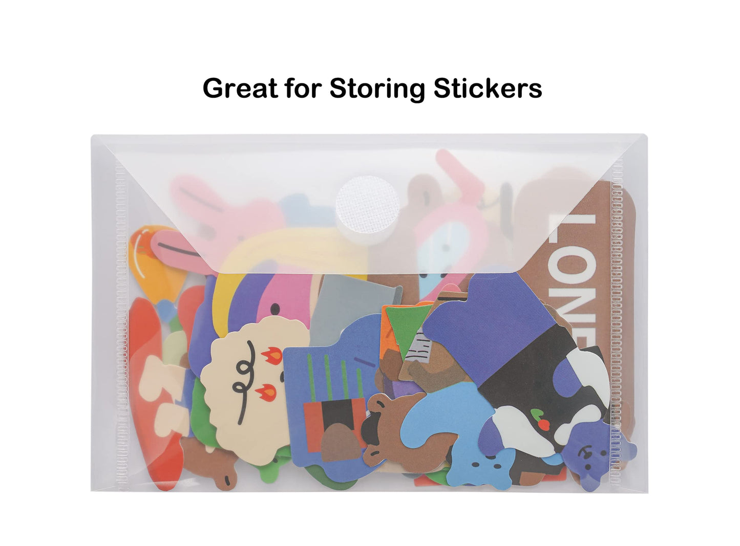 YESSART 3x5 Plastic Envelopes Hook Loop Closure Coupon Receipt Storage Holder 80 Pack (80 pack)