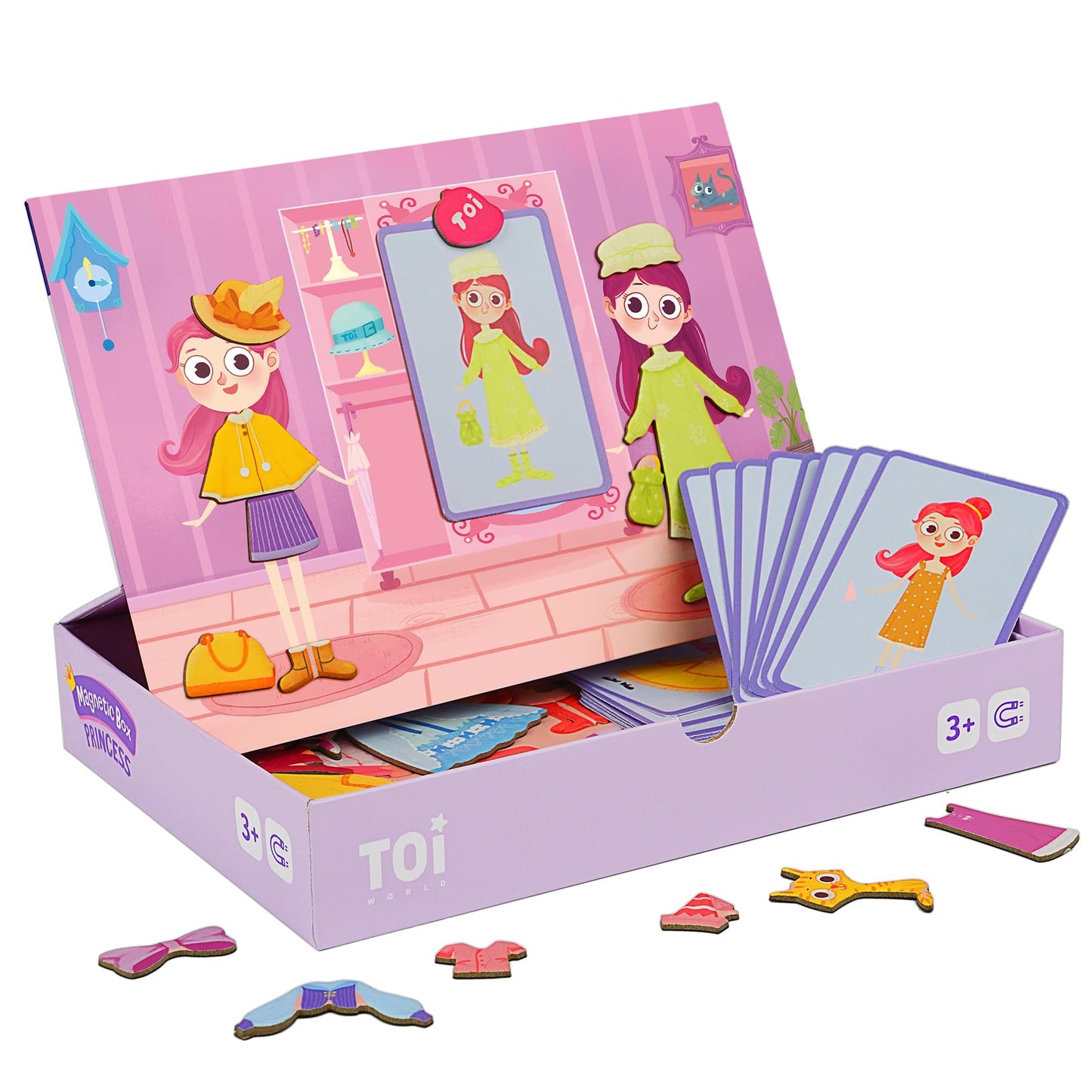 Toi Kids Magnet Toys Magnetic Jigsaw Puzzle Boxes for Kids Age 3-7,Preschool Tabletop Toy for Toddlers Kids,Promoting Hand-Eye Coordination (Princess)