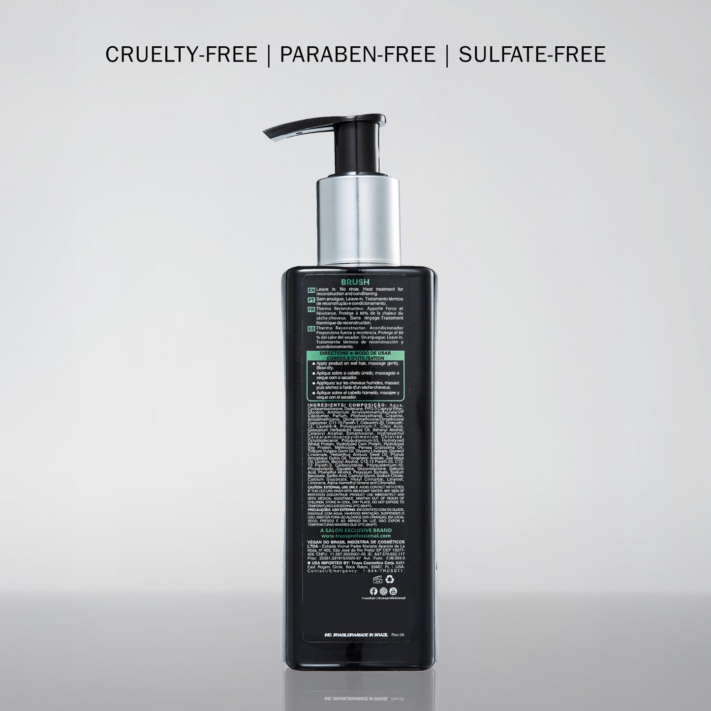 TRUSS Brush - Intensive Leave-in Hair Repair Treatment for Damaged Hair - Heat Activated with Keratin & Collagen Amino Acid Proteins - Thermal Protector That Controls Frizz; Restores Shine & Strength