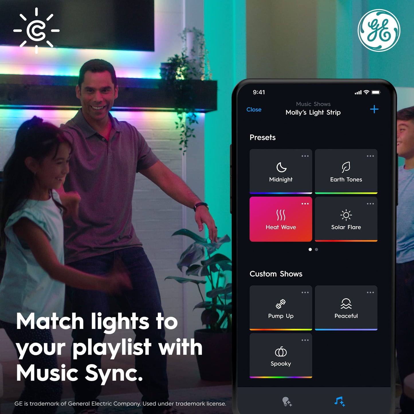 Cync GE Dynamic Effects Smart LED Light Strip with Music Sync, Color Changing WiFi Lights, Indoor Light Strip, Compatible with Alexa and Google Home, 32ft and Power Supply