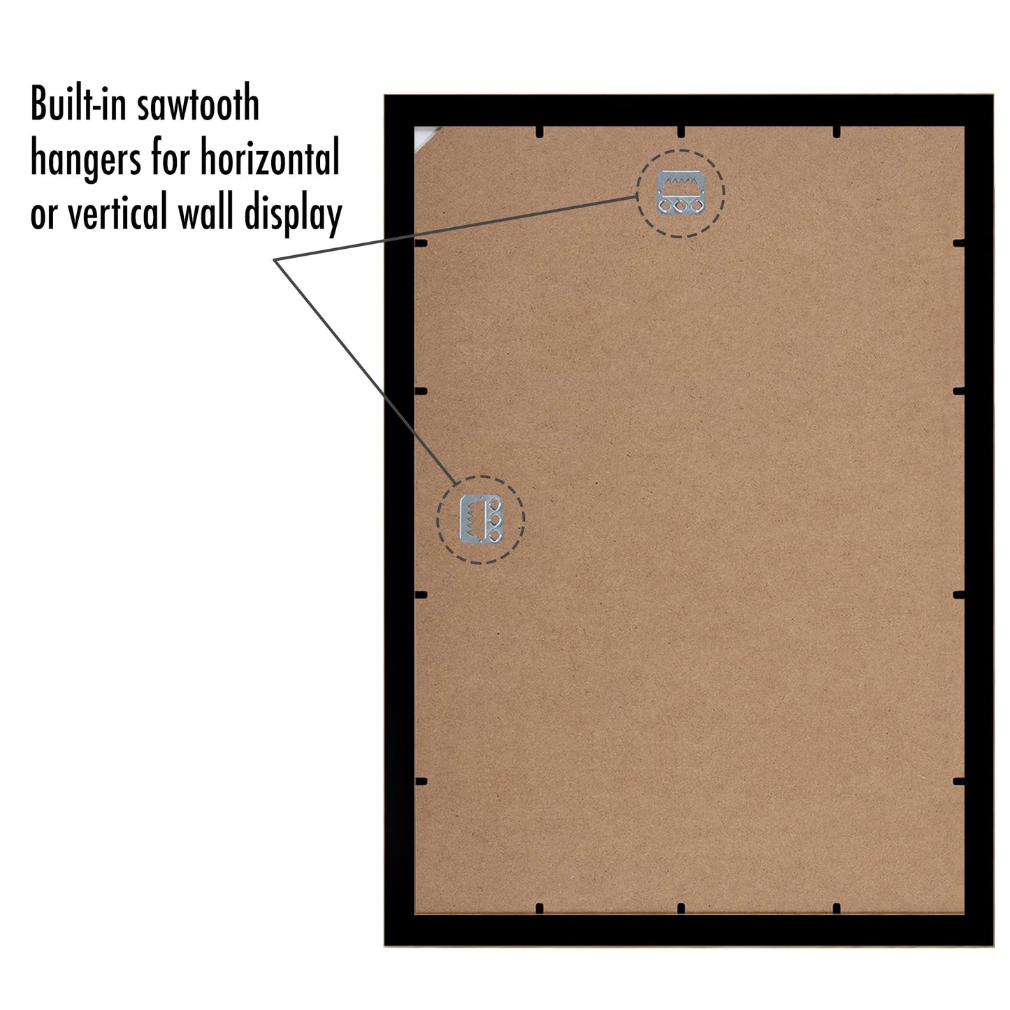 Americanflat A3 Picture Frame with Shatter-Resistant Glass - Set of 2-11.7x16.5 Frame with Engineered Wood - Signature Collection - A3 Frames for Wall Display - Black