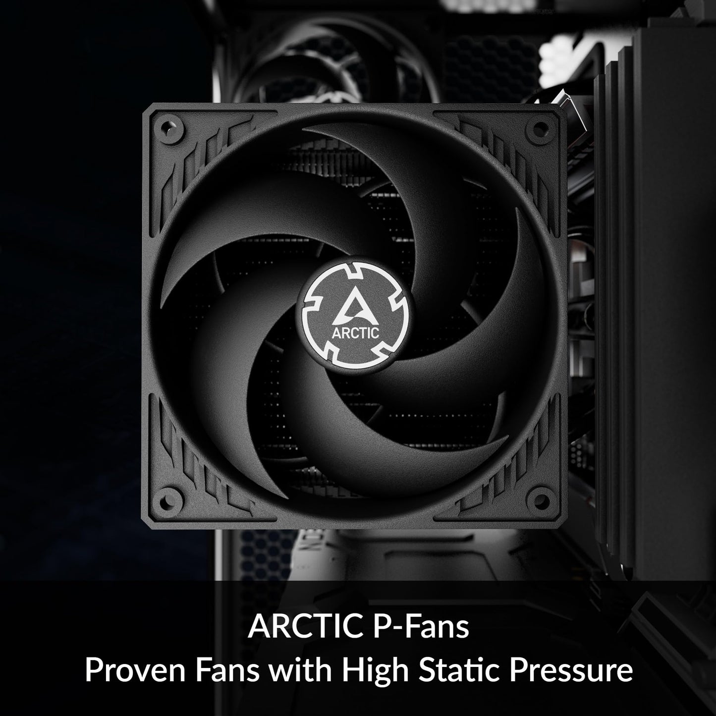 ARCTIC Freezer 36 (Black) - Single-Tower CPU Cooler with Push-Pull, Two Pressure-optimised 120 mm P Fans, Fluid Dynamic Bearing, 200–1800 RPM, 4 Heatpipes, incl. MX-6 Thermal Compound