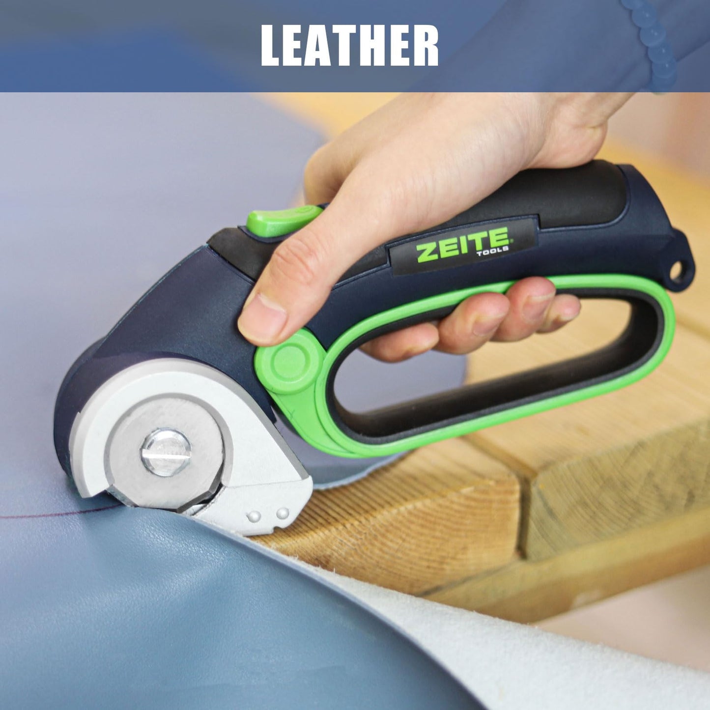 ZEITE 4V Cordless Electric Scissors with USB Charging Cable, 2 x Blade, 1 x Storage Case,Power Rotary Cutter for Cardboard Boxes Recycling,Fabric, Carpet,Ideal for Craftsman Tailors Household