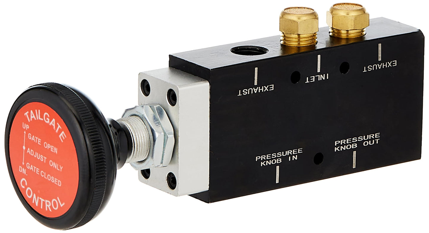 Buyers Products BAV020 4-Way 3-Position Manual Air Valve With Five 1/4 Inch NPT Ports, For Use with Tailgates, Air Compression, Pneumatics, Dump Body Hardware & Accessories